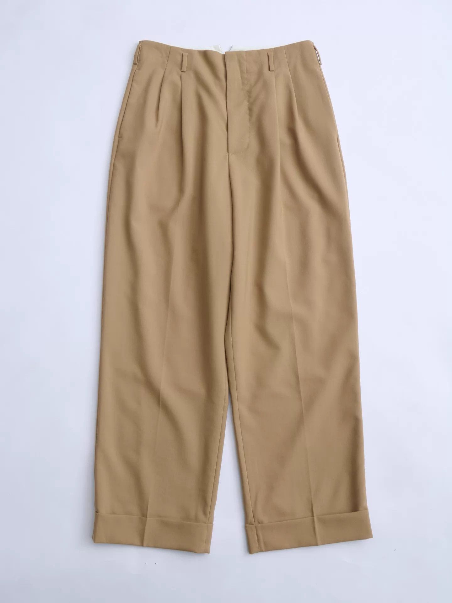 Maison Margiela MARNI Khaki Lana Wool Pleated Wide Leg Slacks Size 28" / US 6 / IT 42 - 6 Thumbnail