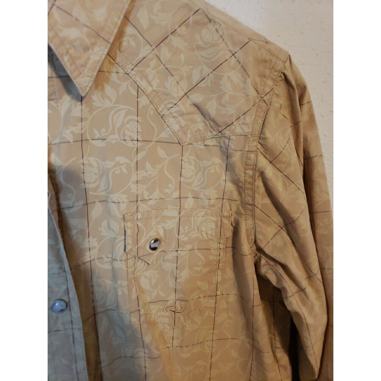 Roper Roper Womens Medium Western PearlSnap Shirt Floral Vines Size M / US 6-8 / IT 42-44 - 2 Thumbnail