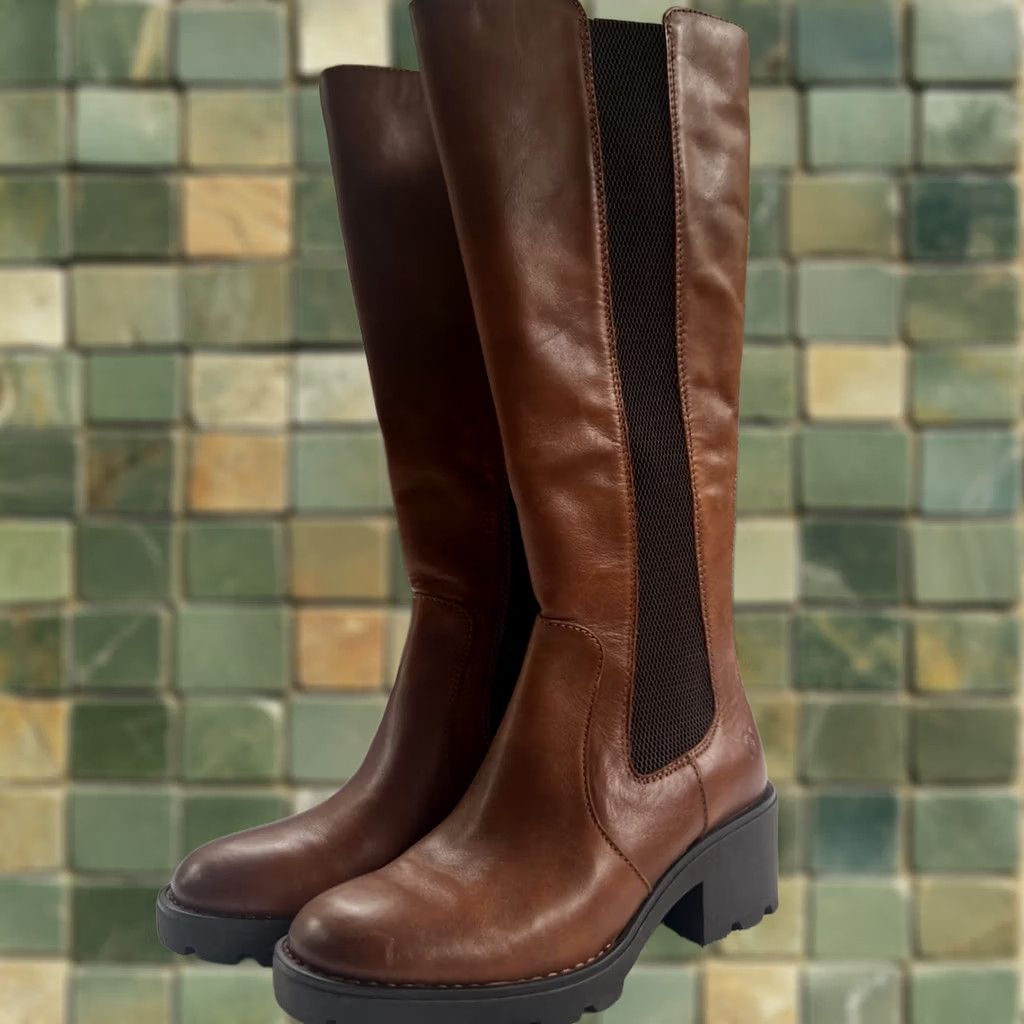 Vintage Børn GALDOT Boot Chelsea Brown Cuero Women 7 Boots" Size US 7 / IT 37 - 1 Thumbnail