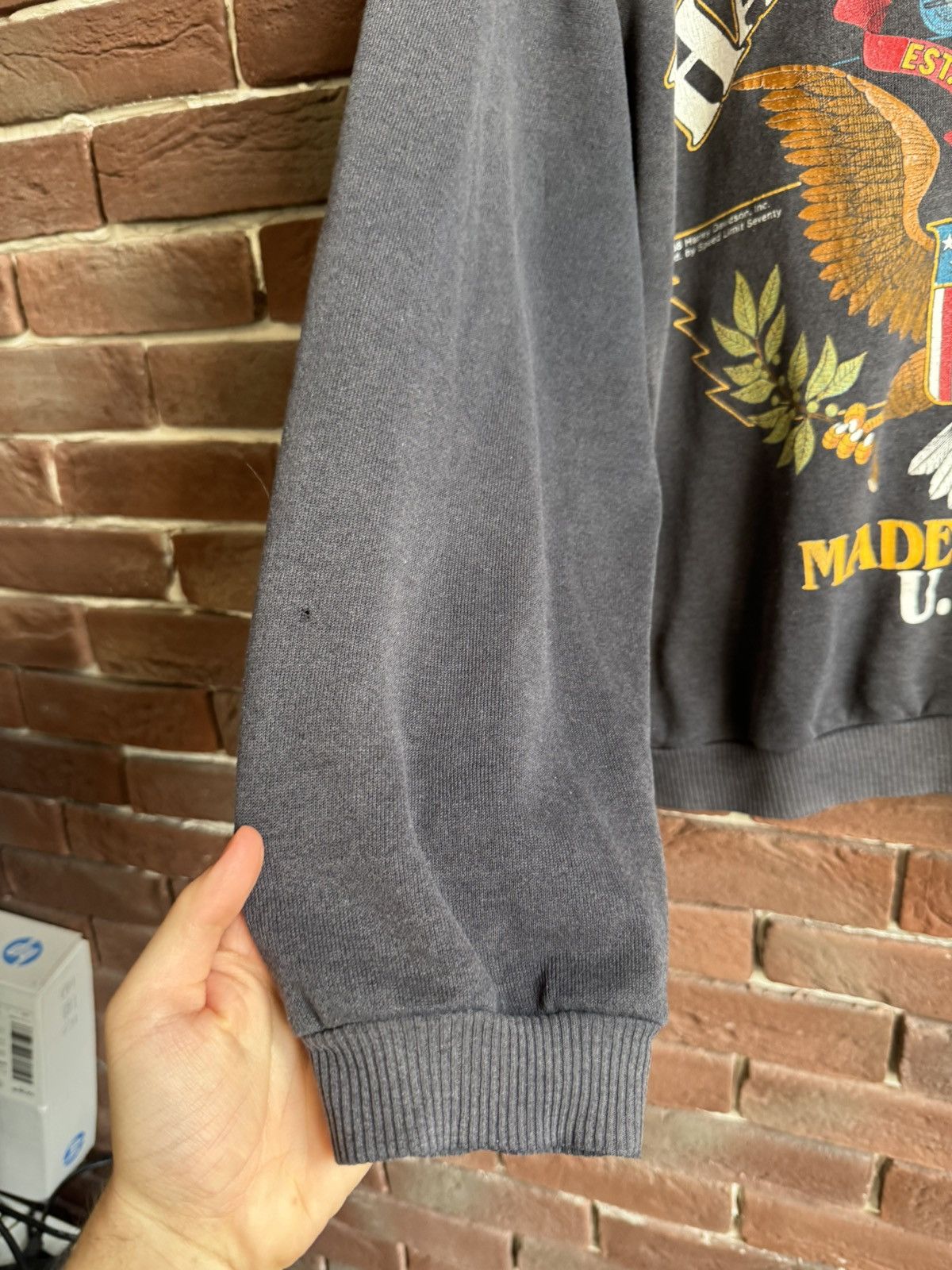 Vintage Washed 1988 Harley Davidson Speed Limit 70 Crewneck Vintage Size US L / EU 52-54 / 3 - 3 Thumbnail