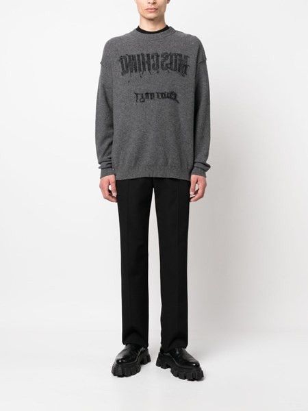 Moschino o1y0225 Logo Sweater in Lead Size US L / EU 52-54 / 3 - 5 Thumbnail