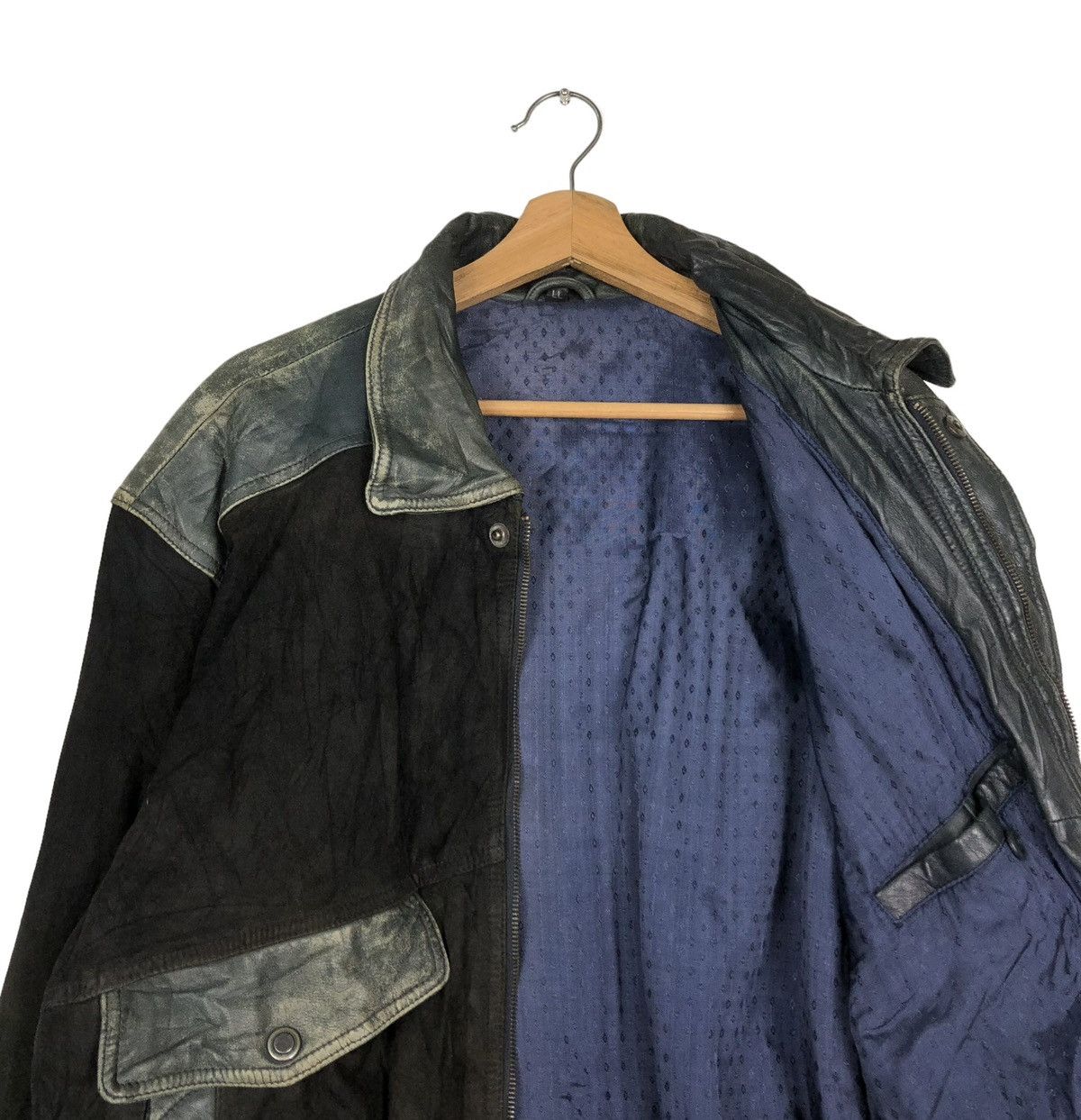 Japanese Brand 🔥VINTAGE BIKER GENUINE LEATHER JACKET CARGO JAPAN MADE Size US L / EU 52-54 / 3 - 11 Thumbnail