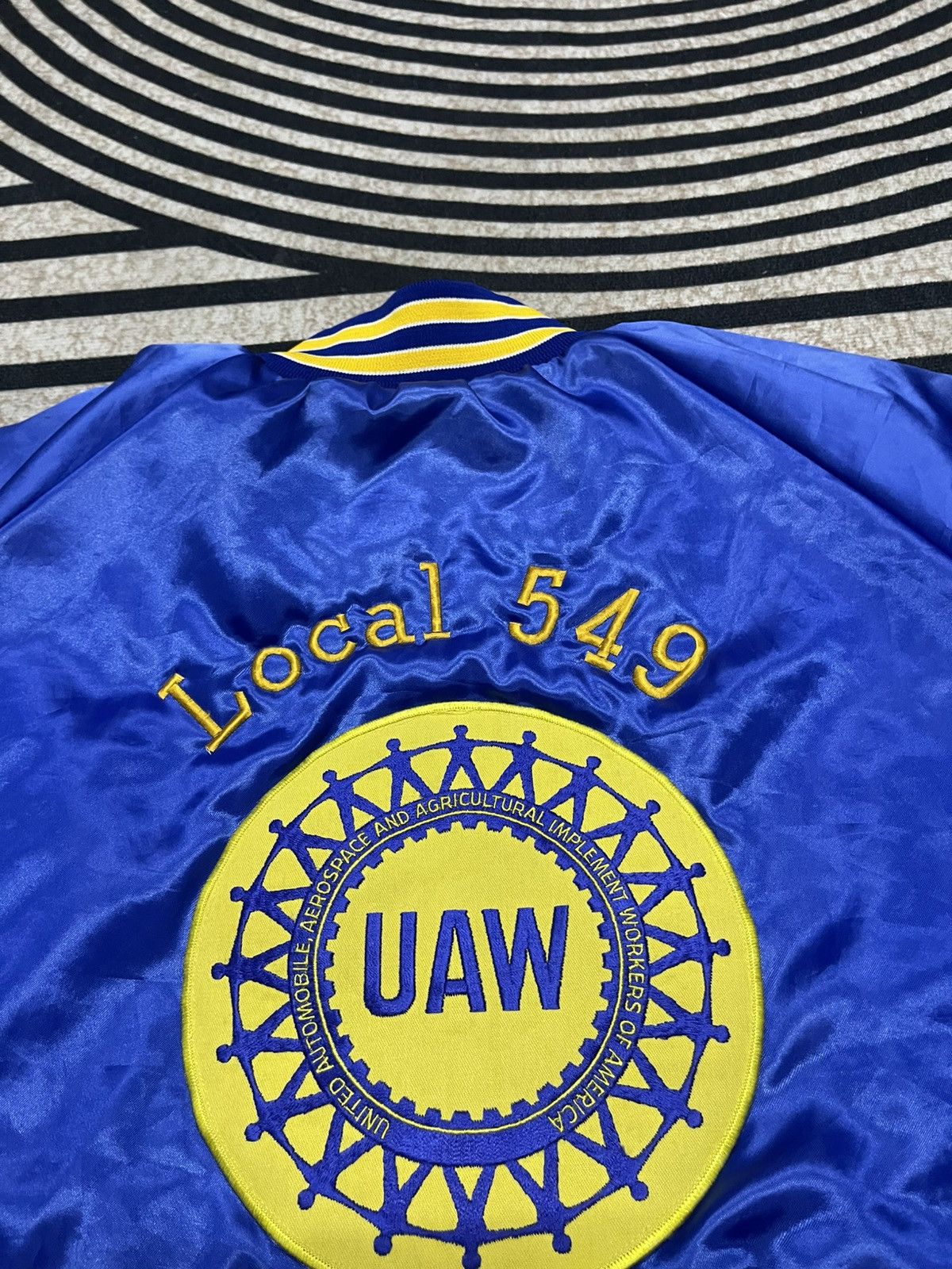 Vintage 80s UNION LOCAL UAW 148 AEROSPACE SATIN BOMBER JACKET XL Size US XL / EU 56 / 4 - 21 Thumbnail