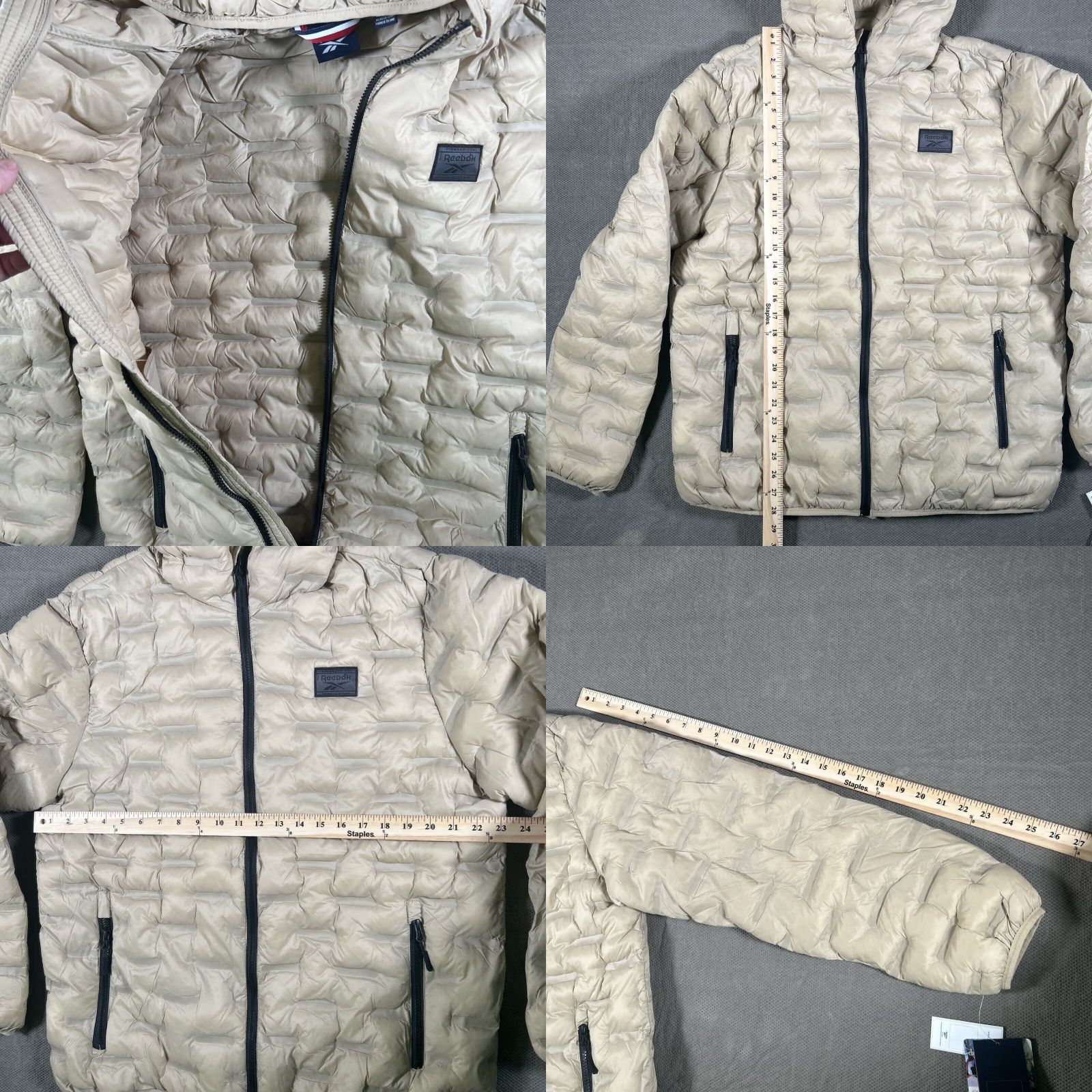Reebok Reebok Jacket Quilted Hooded Sand Large Unisex Adults Windbreaker Outdoor Fall Winter Spring Puffy Size L / US 10 / IT 46 - 9 Thumbnail