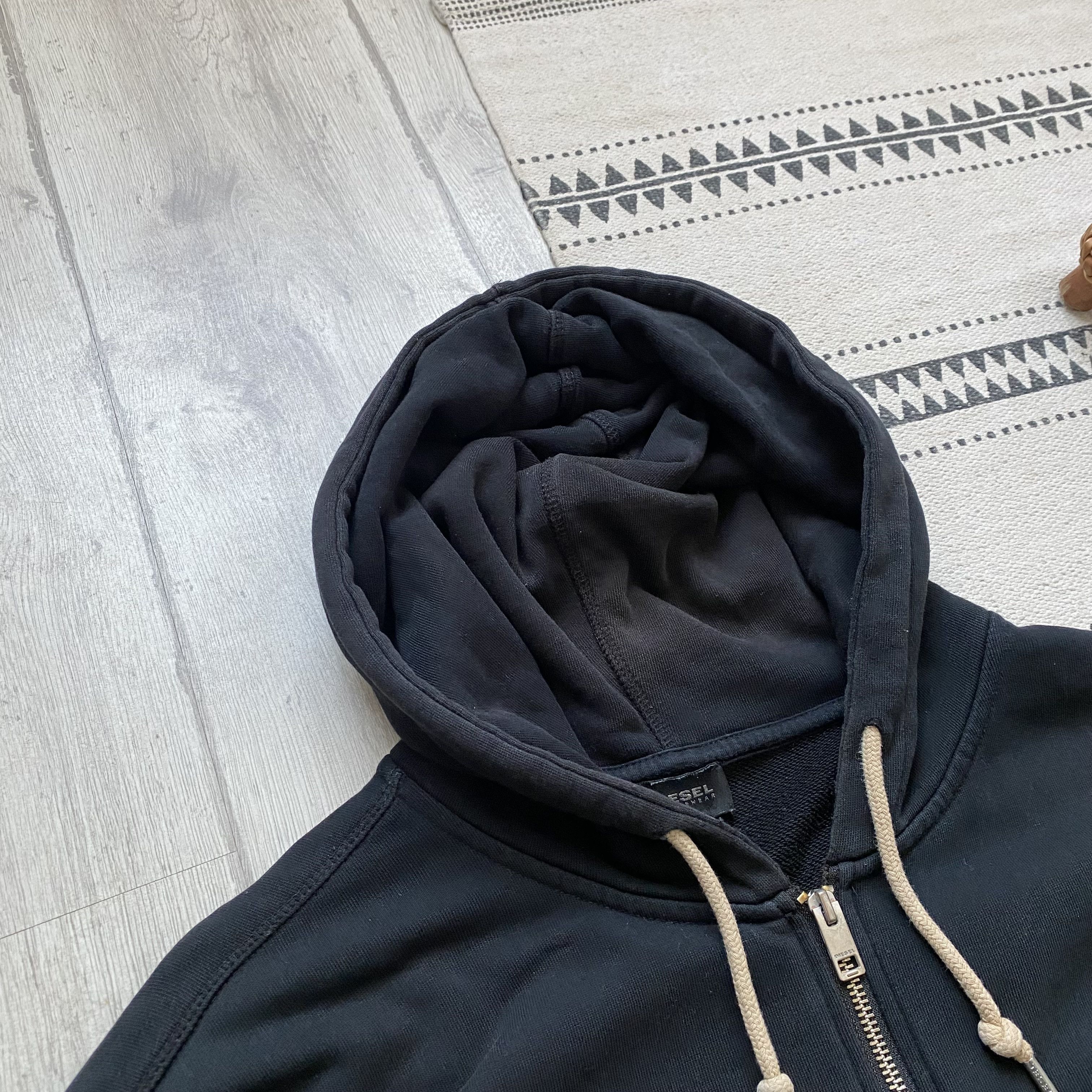 Diesel Vintage Diesel Black Zip Hoodie Y2K Logo Avant-garde Size US XL / EU 56 / 4 - 4 Thumbnail