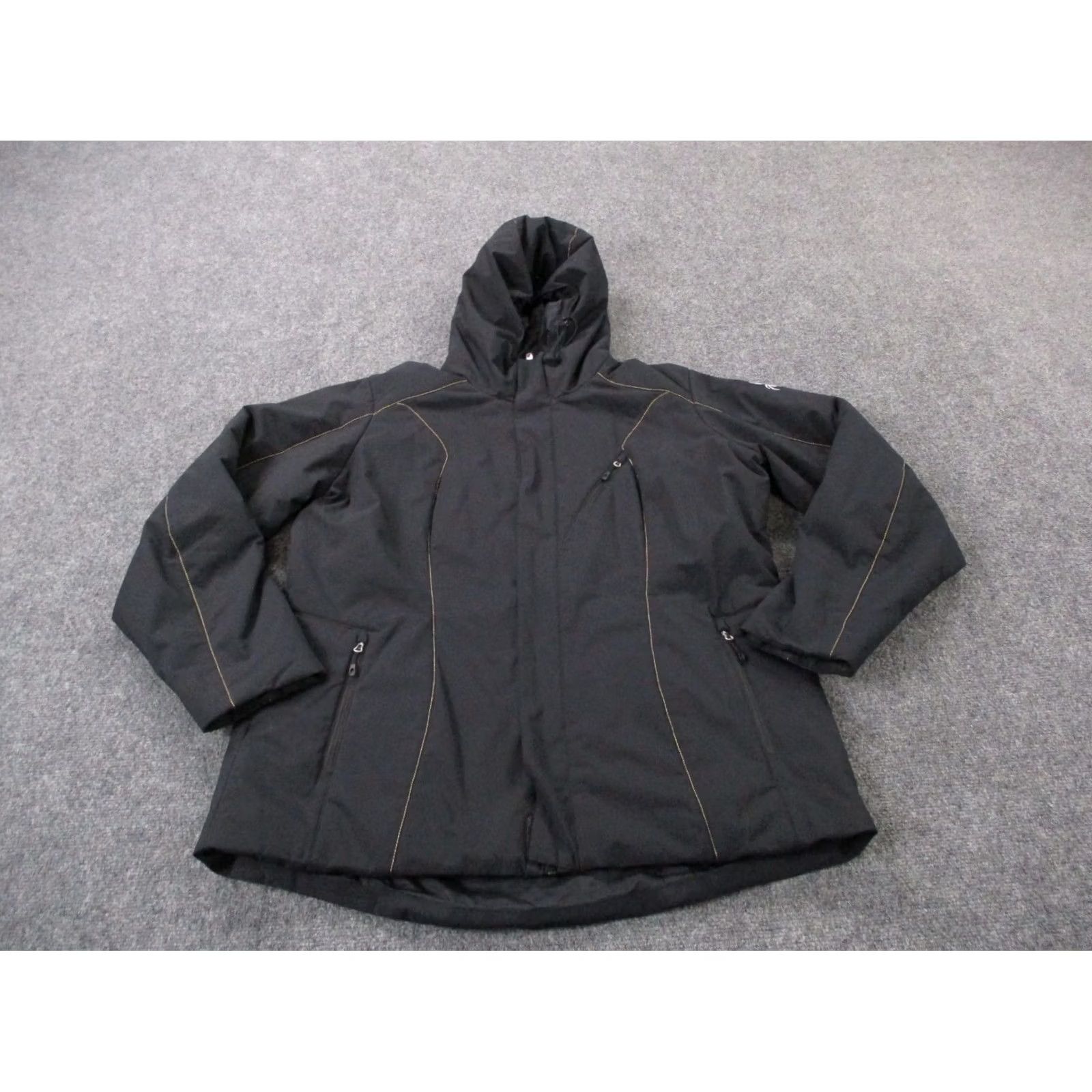Spyder Spyder Jacket Women's XL Black Rain Coat Outdoors Hiking Logo Zip Pockets Windbreaker Insulated Size XL / US 12-14 / IT 48-50 - 2 Thumbnail