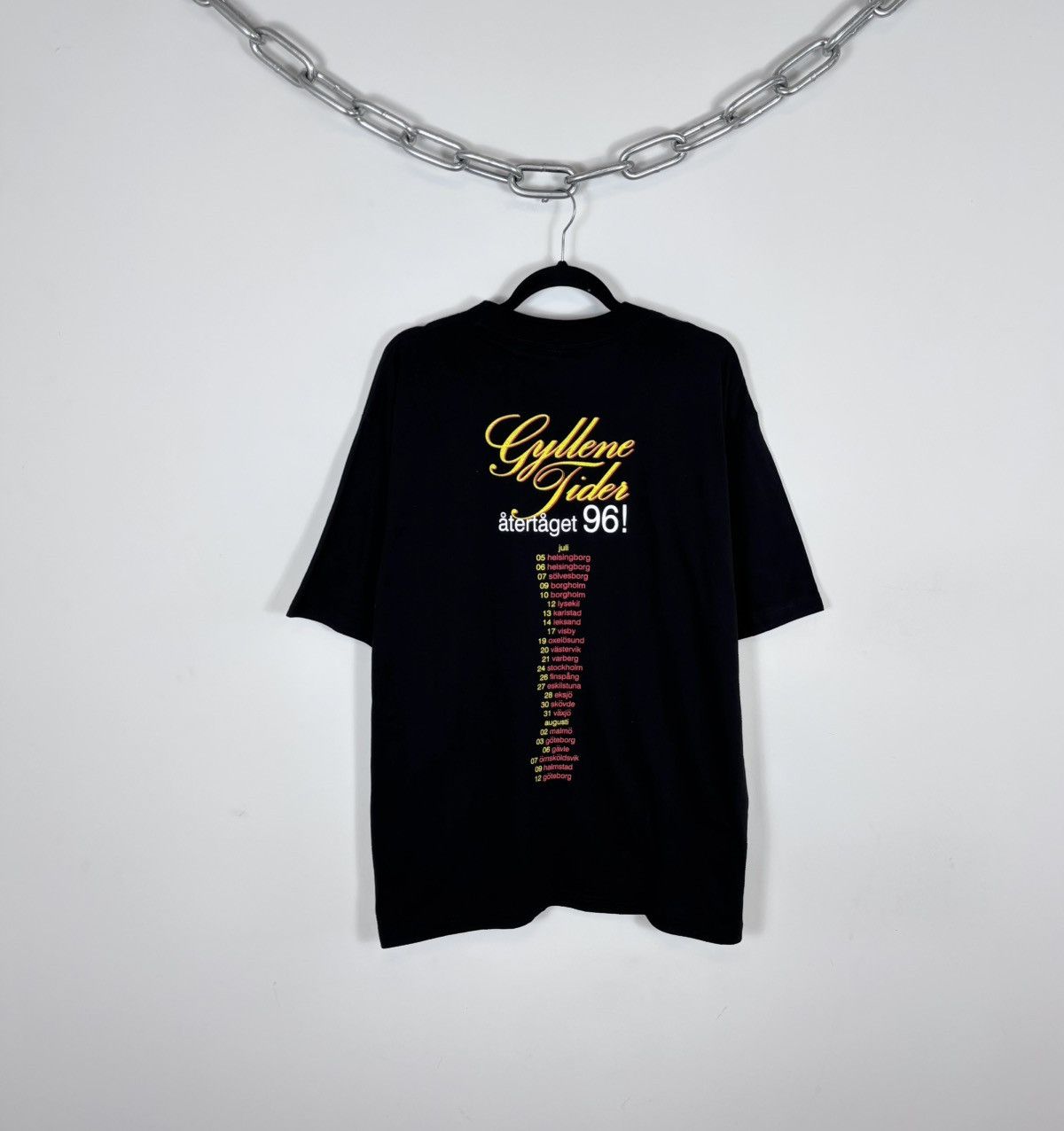 Band Tees Vintage Gyllene Tider 1996 Atertaget Tour Album Black Tee Size US XL / EU 56 / 4 - 2 Thumbnail