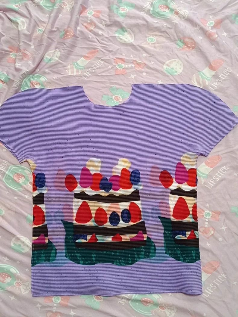 Issey Miyake issey miyake size:one size Purple cake short-sleeved 2506- Size XXS / US 00 / IT 34 - 1 Thumbnail
