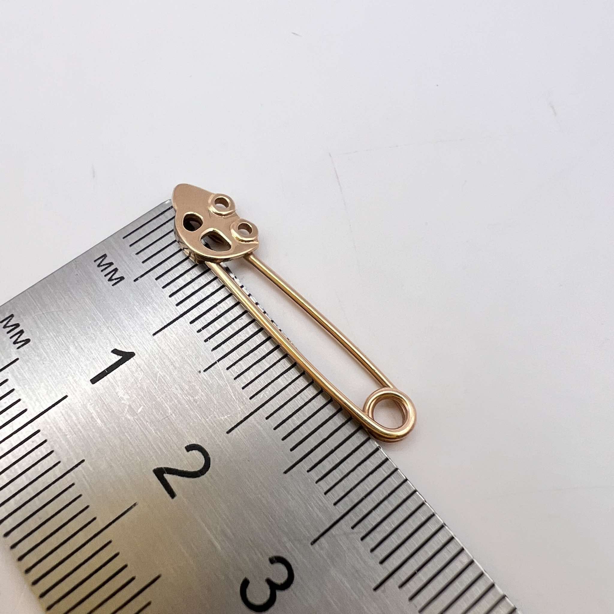 Vintage Fine Vintage Rose Gold 585 14K Safety Pin Brooch Needle 0.9g Size ONE SIZE - 7 Thumbnail