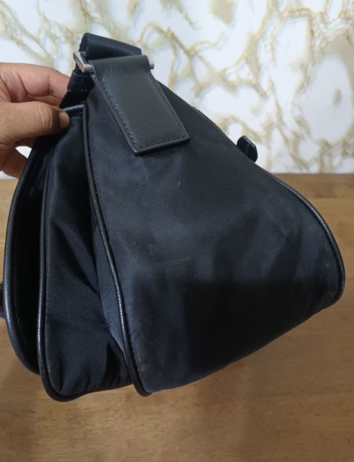 Prada Authentic Prada All Black Messenger Bag Size ONE SIZE - 7 Thumbnail