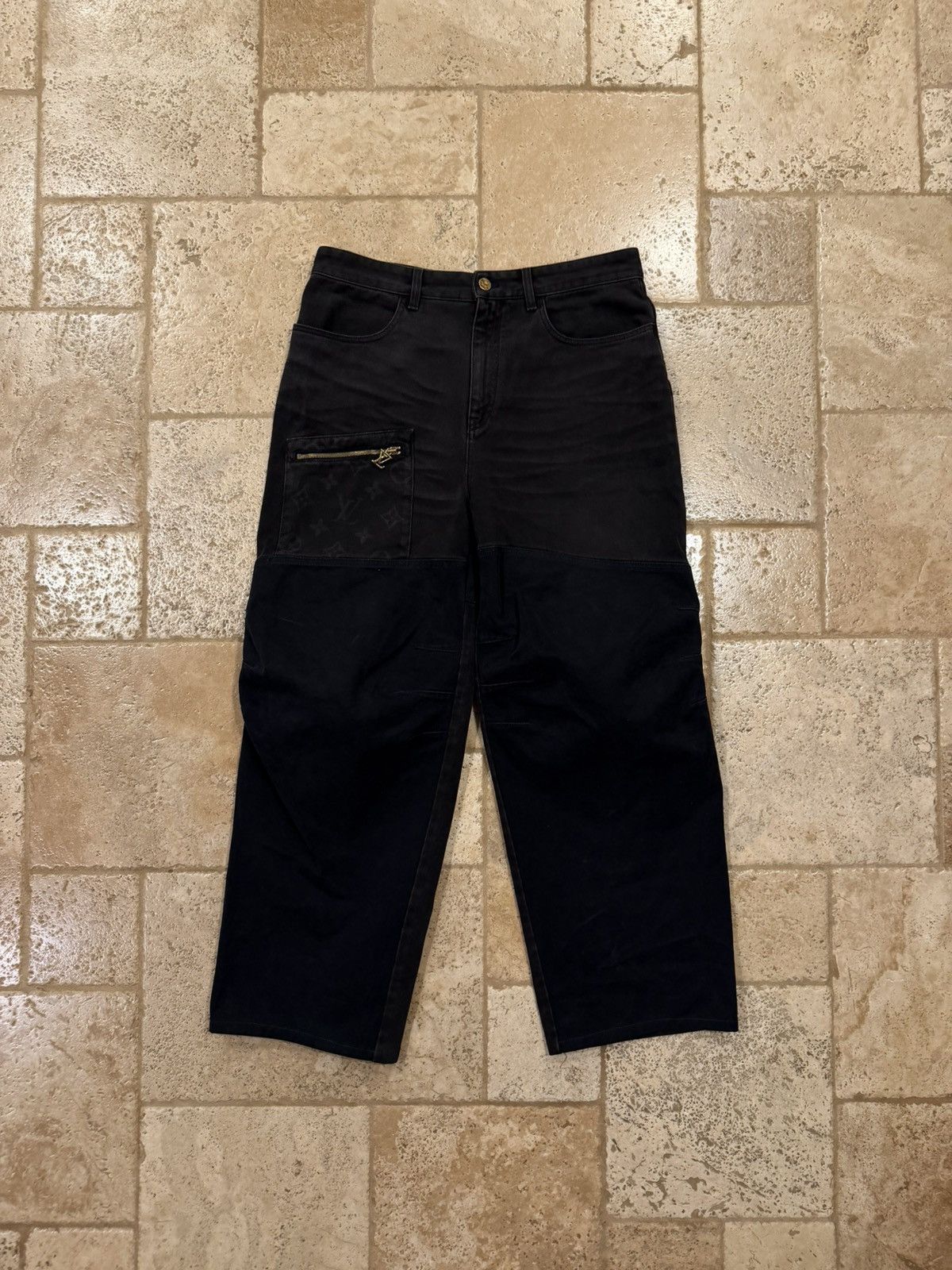 Louis Vuitton Louis Vuitton Denim Workwear Monogram Print Pocket Trousers Size US 33 - 1 Thumbnail