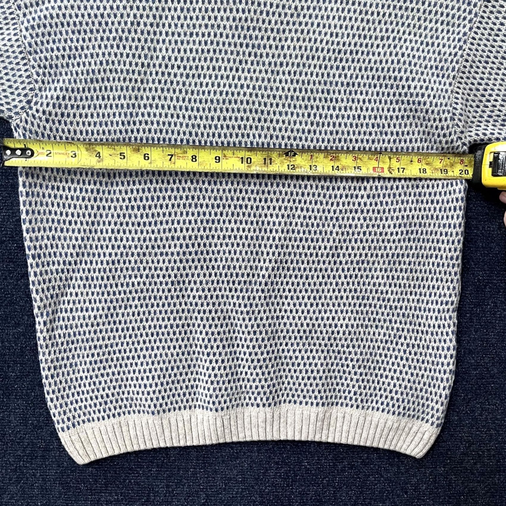 Vintage Woolovers Sweater Womens Medium Blue Cream Turtleneck Textured Knit Pullover Size M / US 6-8 / IT 42-44 - 4 Thumbnail
