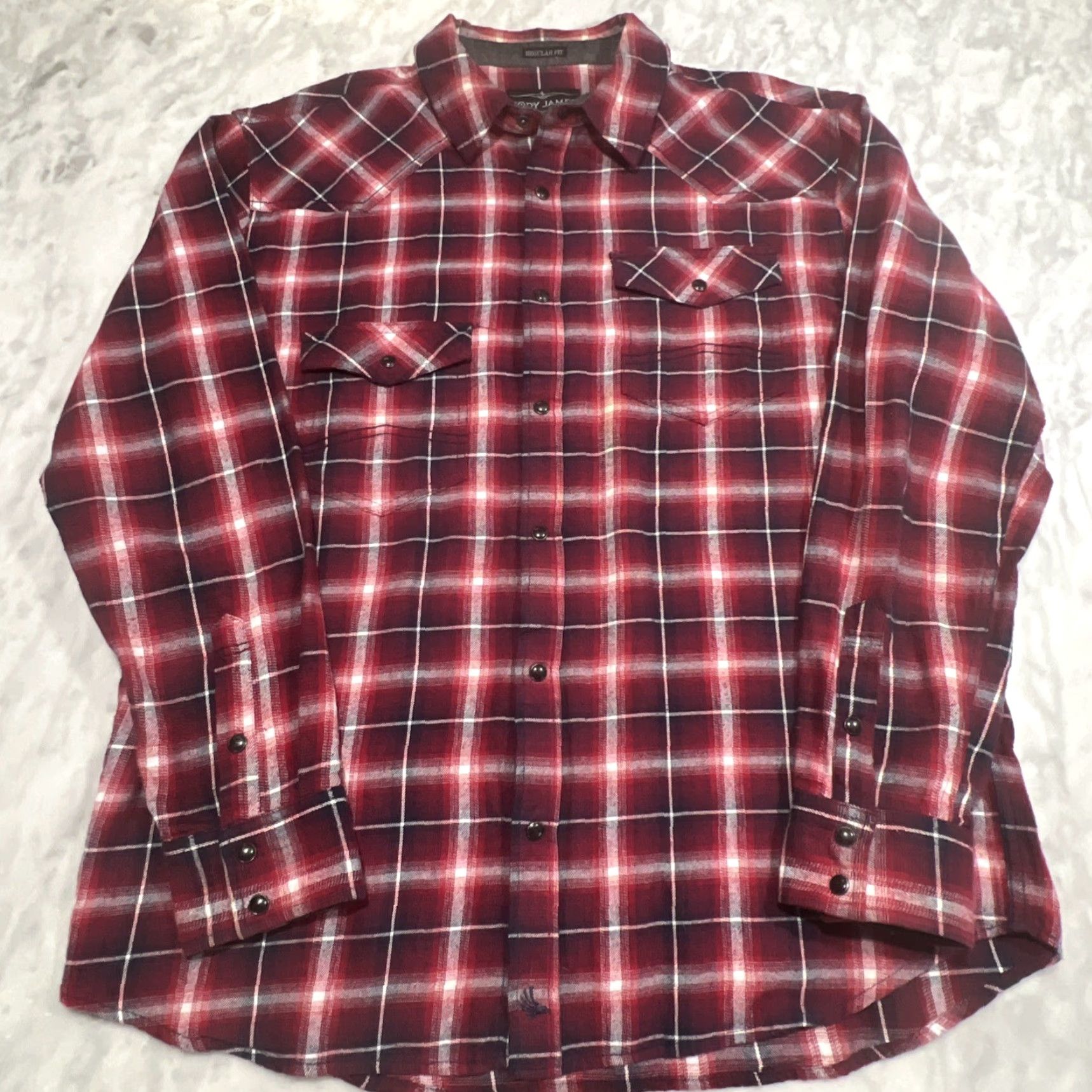 Cody James Cody James Pearl Snap Flannel Shirt Men Large Western Plaid Pockets Regular Fit Size US L / EU 52-54 / 3 - 2 Thumbnail