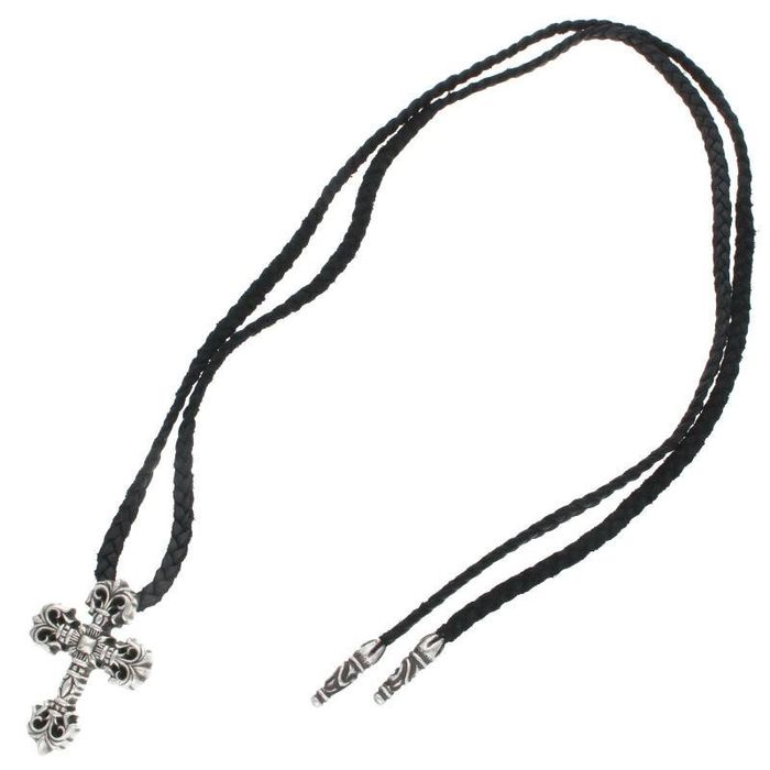 Chrome Hearts Chrome Hearts Filigree Cross with Leather Braid | Grailed