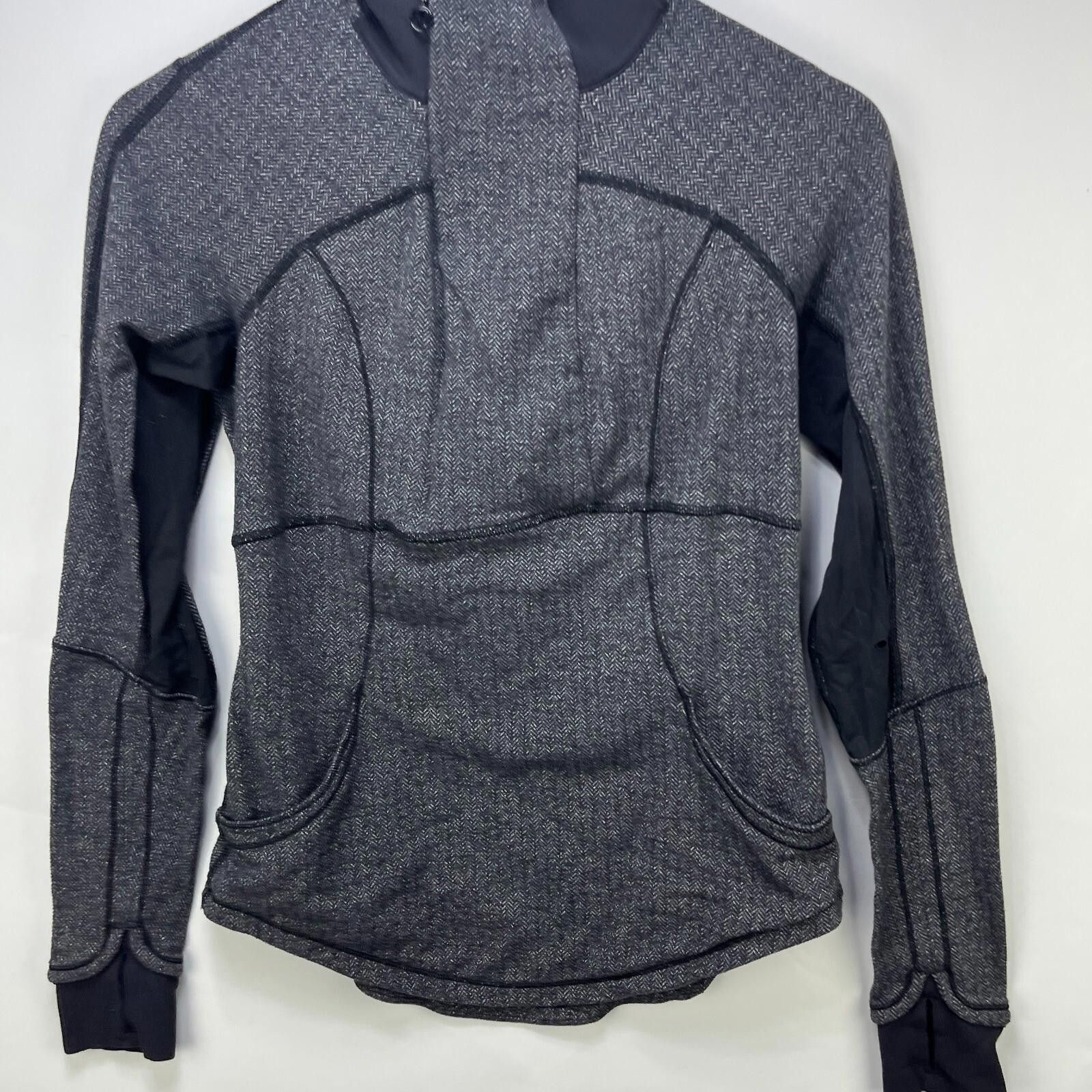 Lululemon Lululemon Base Runner 1/2 Zip Heather Herringbone Black 9 Size L / US 10 / IT 46 - 2 Thumbnail