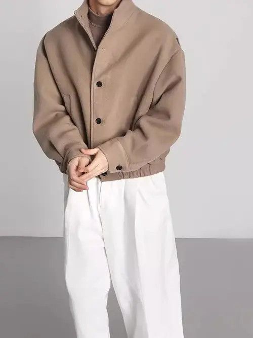 VIBE Work Button Up Beige Jacket Size US M / EU 48-50 / 2 - 1 Thumbnail