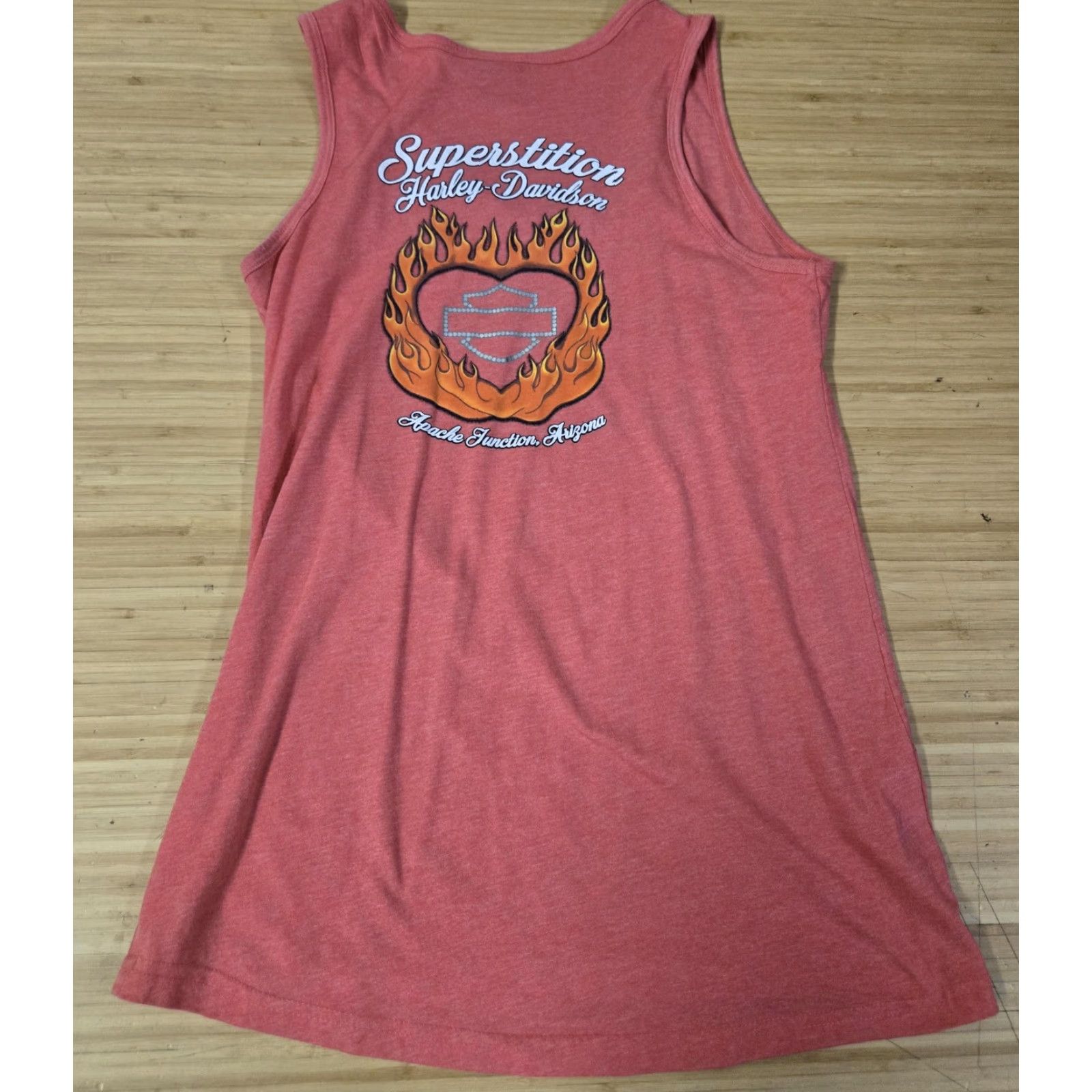 Harley Davidson VINTAGE Harley-Davidson Shirt Womens Large Pink Tank Top Superstition Arizona Flame Graphic Size M / US 6-8 / IT 42-44 - 4 Thumbnail