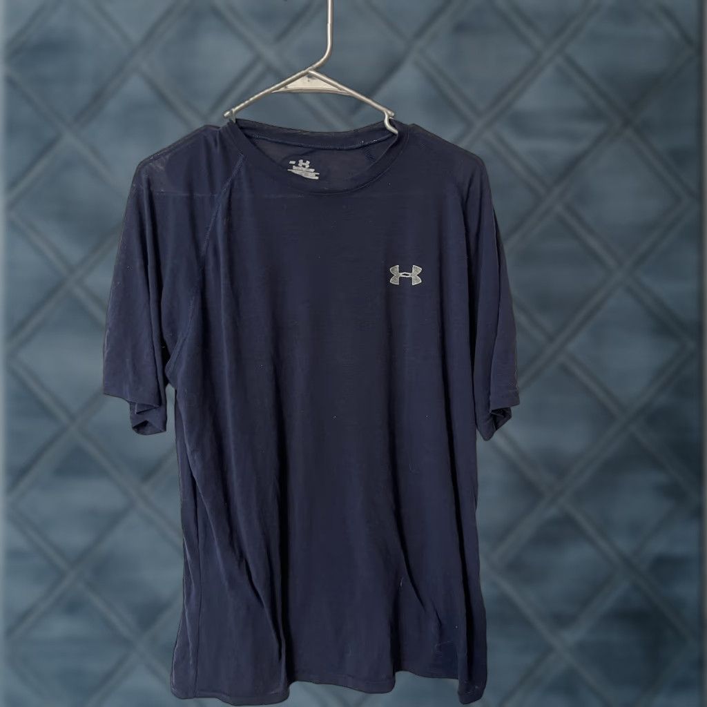 Under Armour Under Armour T-Shirt Men’s Short Sleeve Blue Crew Neck HeatGear Casual Cotton Size M Regular Fit Logo Graphic 2010s Mens Size US M / EU 48-50 / 2 - 1 Thumbnail