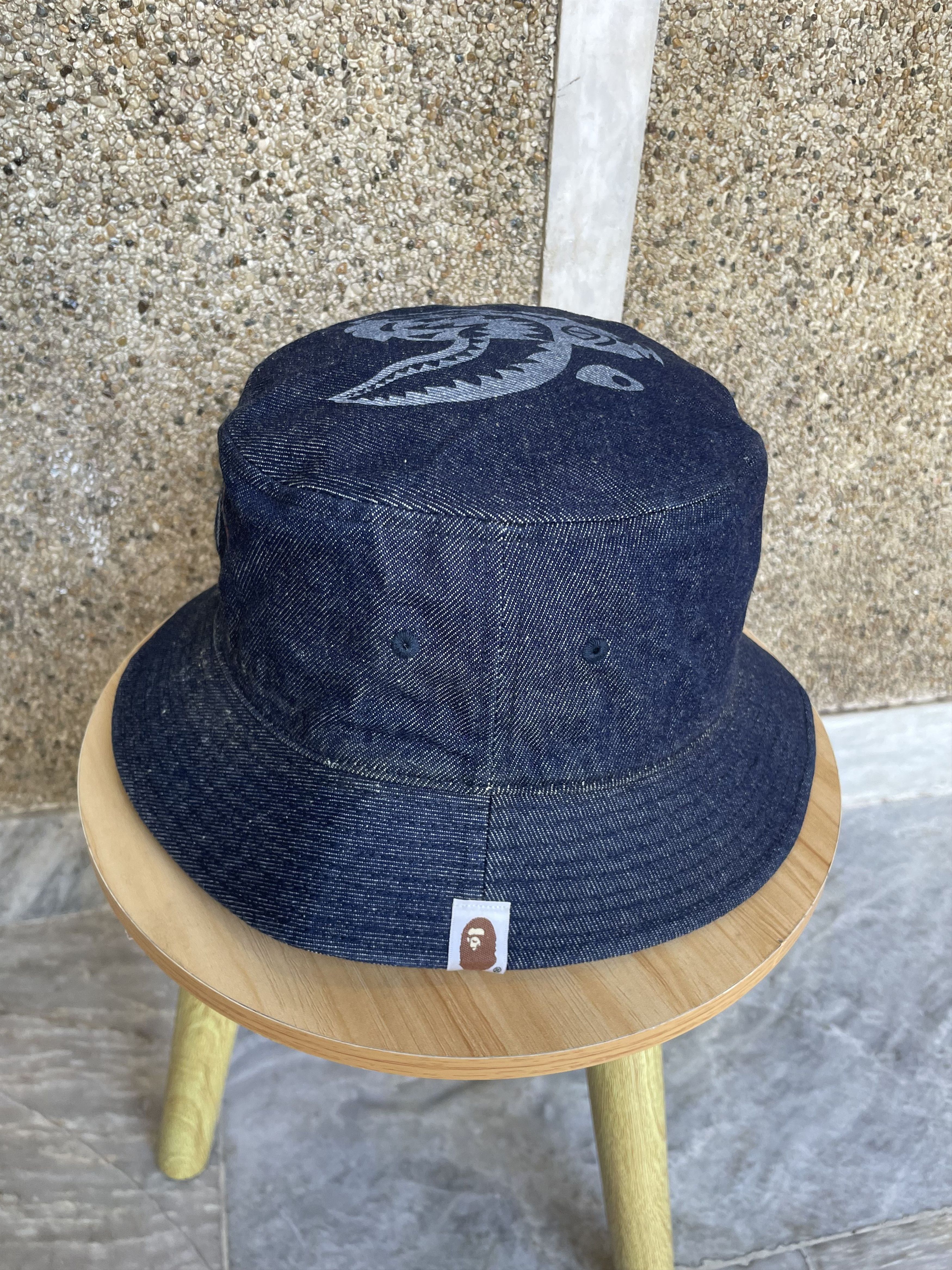 Bape Indigo Tiger Shark Bucket Hat Size ONE SIZE - 4 Thumbnail