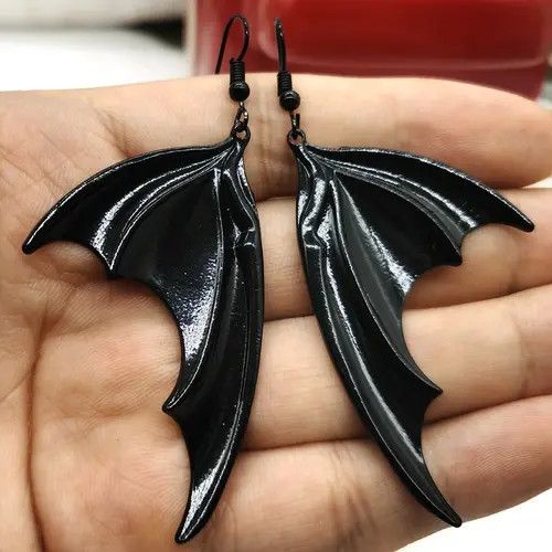 Jewelry Black Bat Wing Earrings Size ONE SIZE - 2 Thumbnail