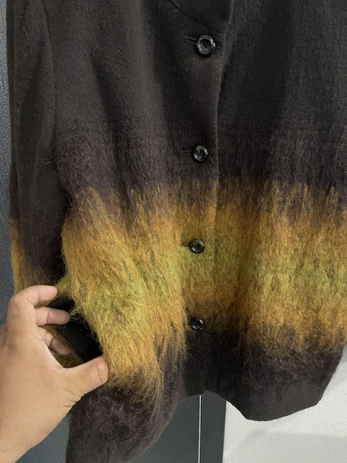 Japanese Brand Vintage Unbrand Collarless Yellow Stripe Jacket Size US XL / EU 56 / 4 - 9 Thumbnail