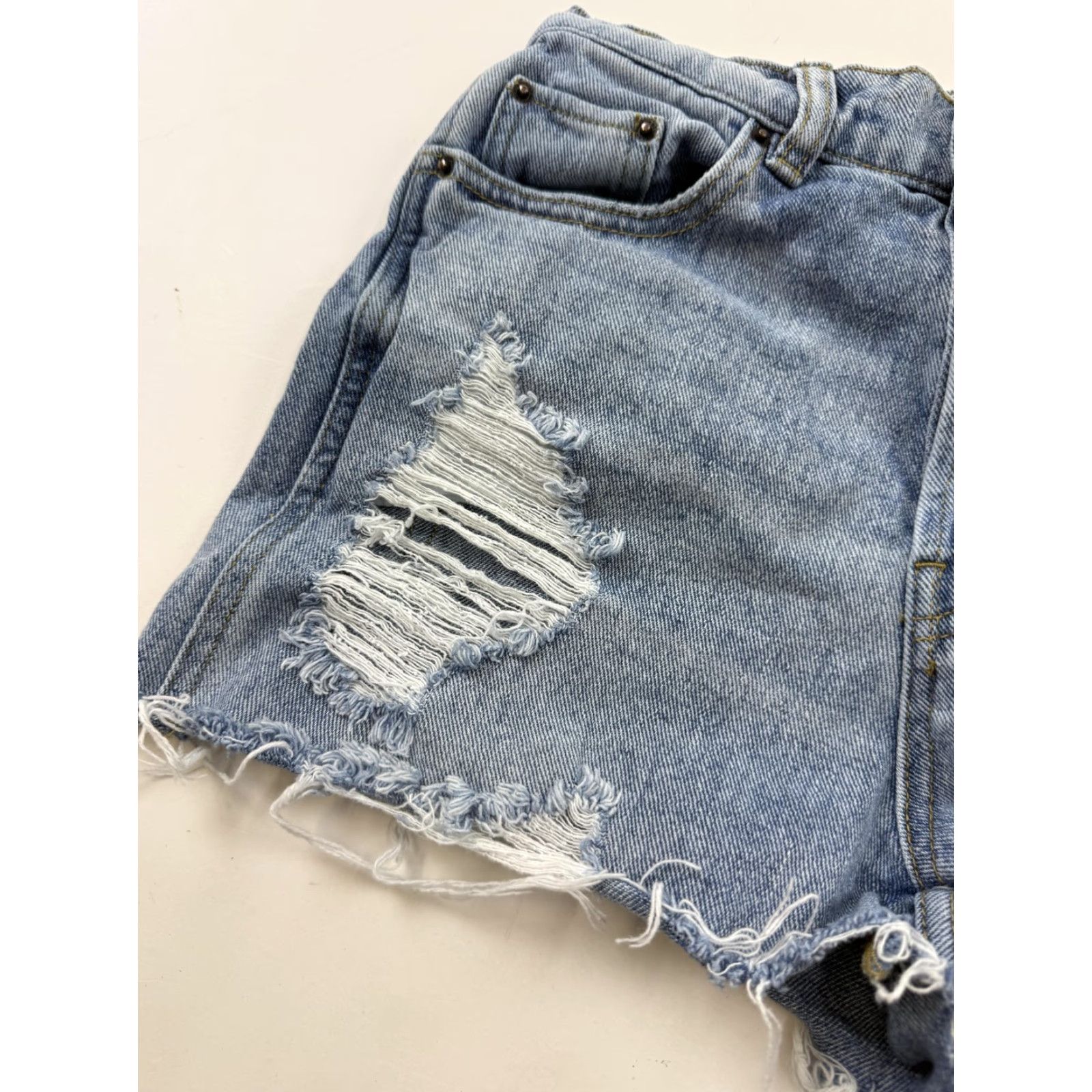 Pacsun PacSun Shorts Womens 25 Blue Distressed Cutoff Button Fly Denim Size 42" / US 20 - 3 Thumbnail