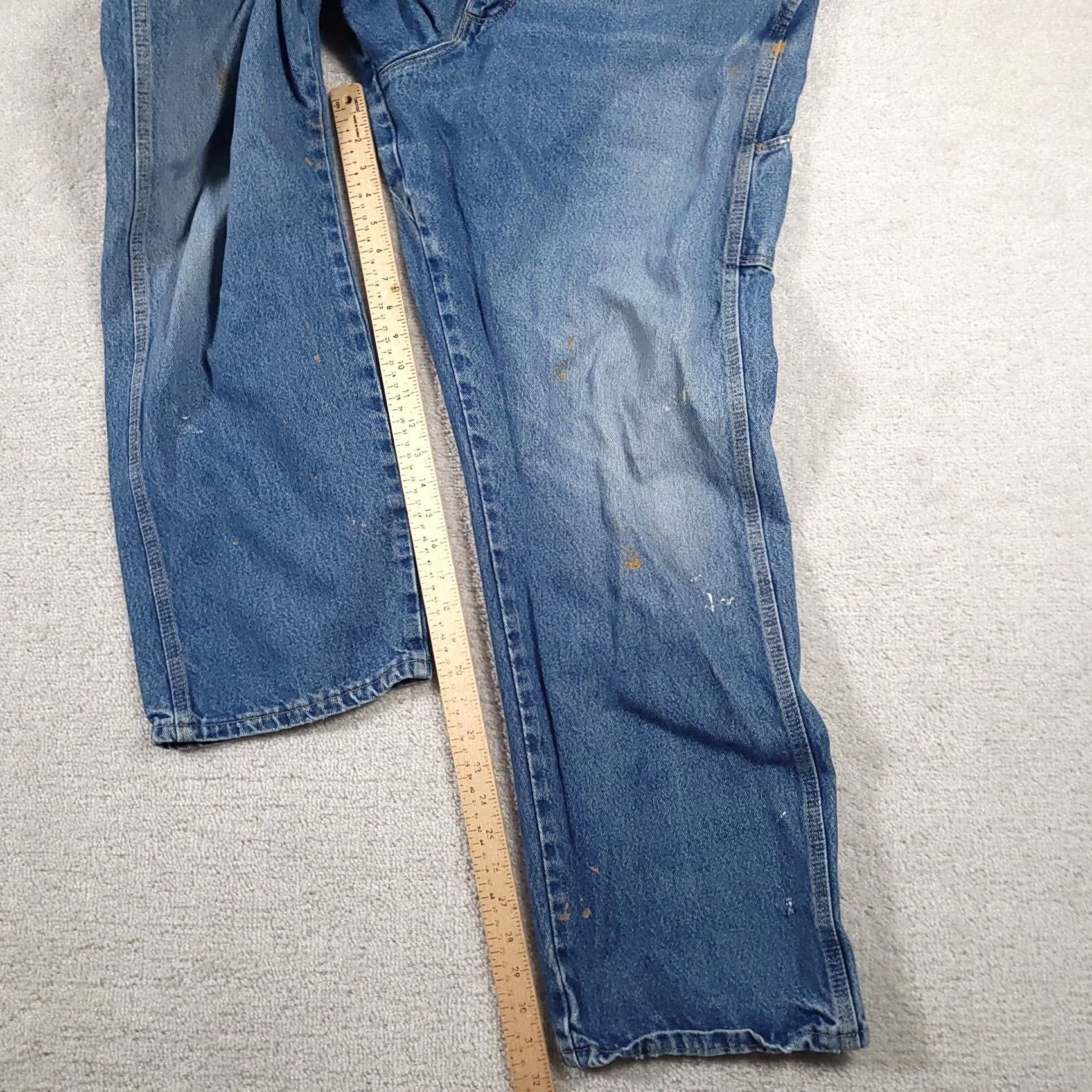 Wrangler VINTAGE Wrangler Riggs Jeans Mens 40x32 Blue Carpenter Workwear Distressed Paint Stains Size US 40 / EU 56 - 5 Thumbnail