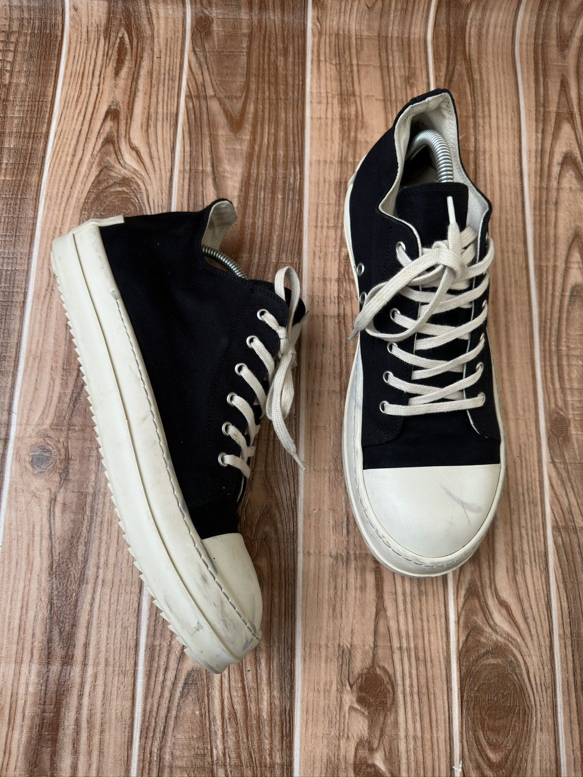 Rick Owens Rick Owens DRKSHDW Ramones (Licence Plate) Lowtops Size US 11 / EU 44 - 9 Thumbnail
