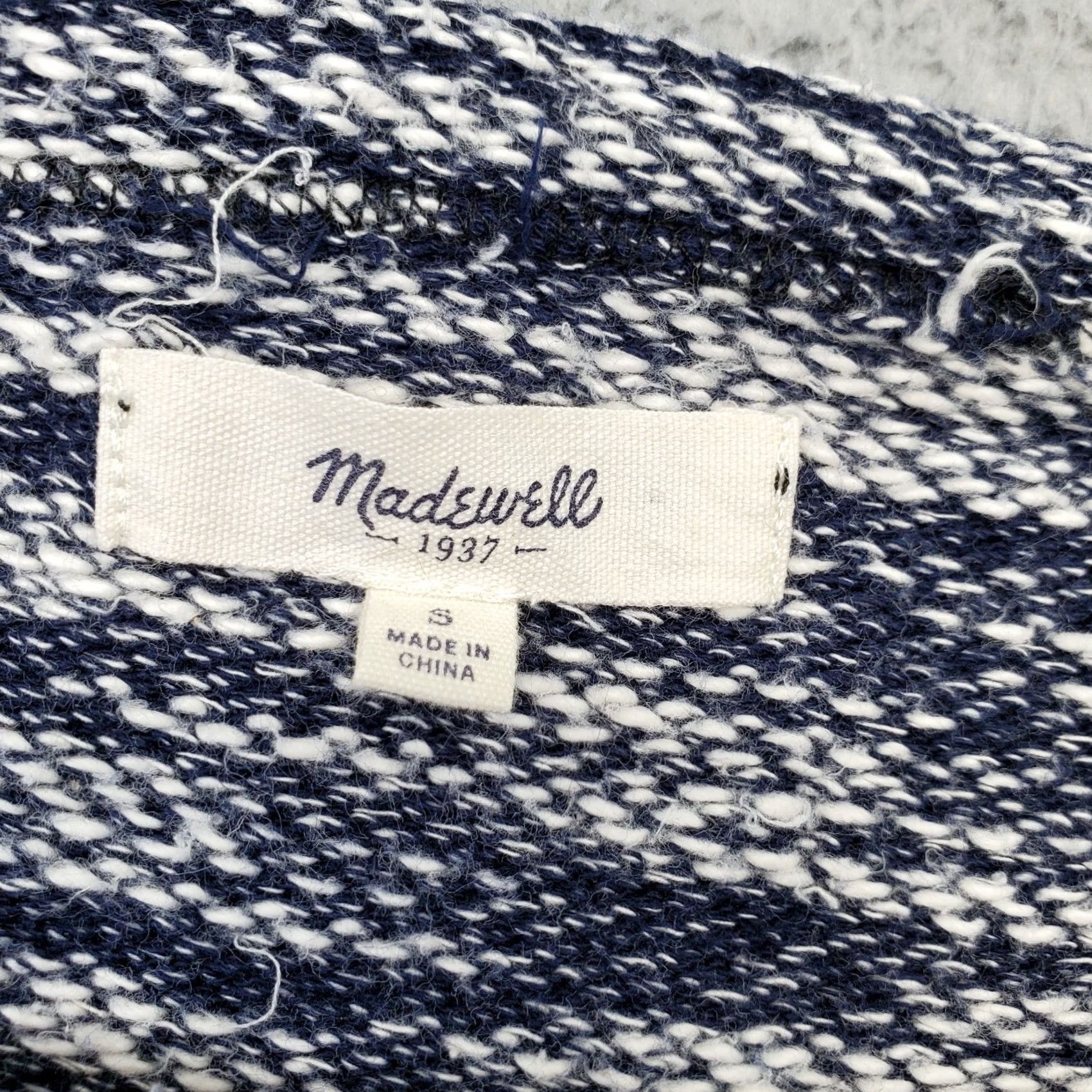 Madewell Madewell T-Shirt Dress Womens S Blue Space Dye High Low Slit Pullover Size S / US 4 / IT 40 - 6 Thumbnail