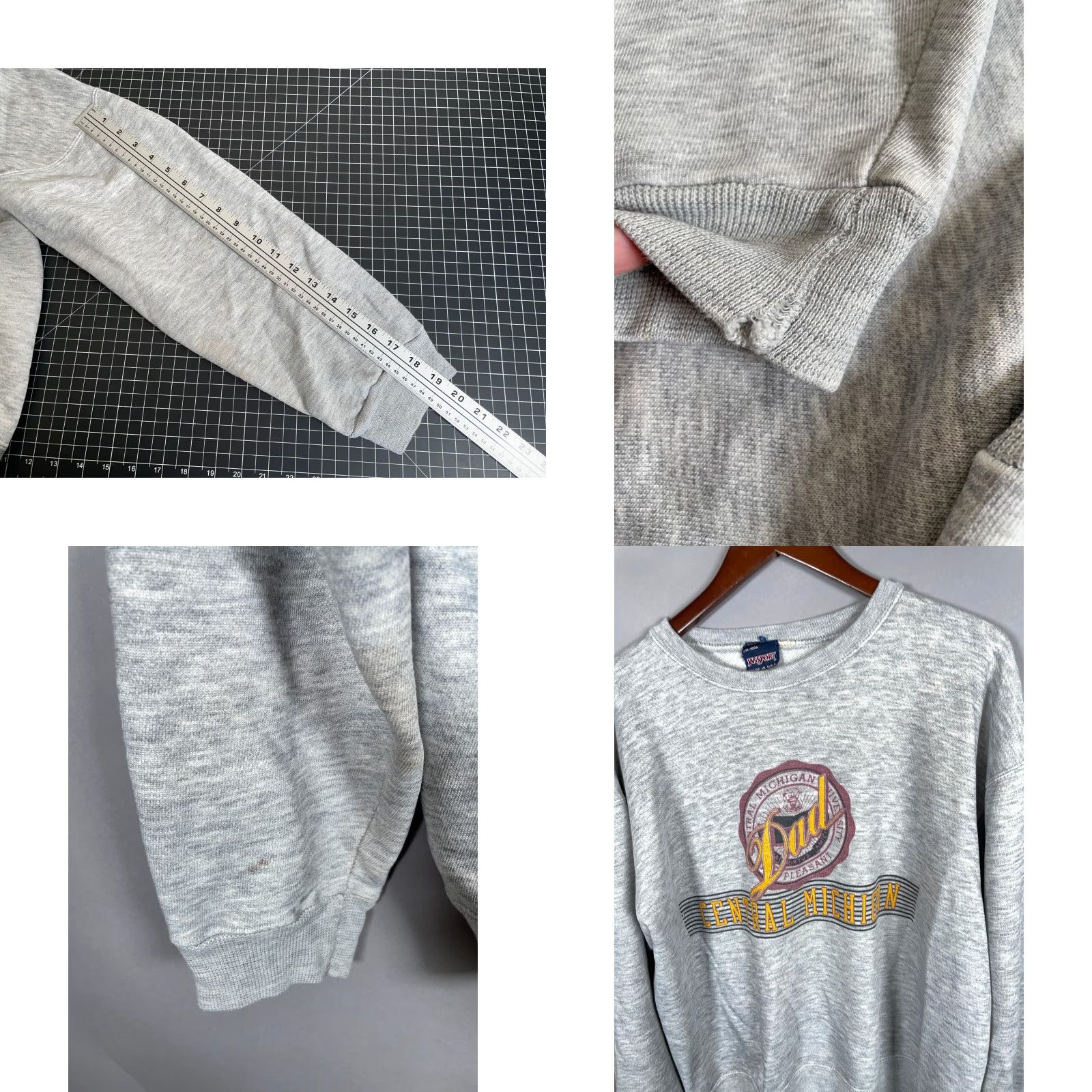 Jansport VINTAGE JanSport Central Michigan Sweatshirt Adult XL Heather Gray College 90s Boxy Mens Size US XL / EU 56 / 4 - 8 Thumbnail