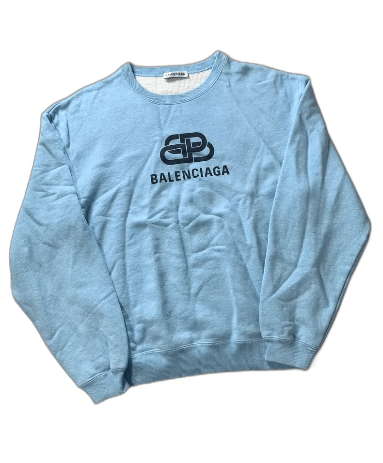 Balenciaga Balenciaga Logo Blue Sweatshirt-2505 Size US S / EU 44-46 / 1 - 1 Thumbnail