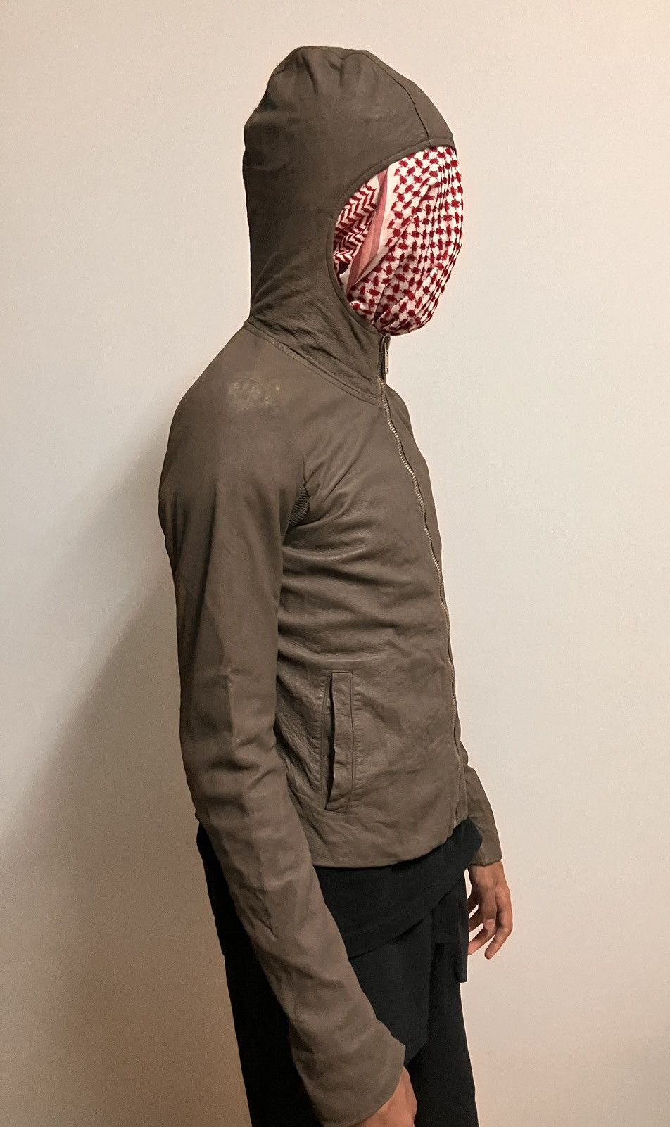 Rick Owens Dust leather Olmar+Mirta hoodie jacket Size US XS / EU 42 / 0 - 4 Thumbnail