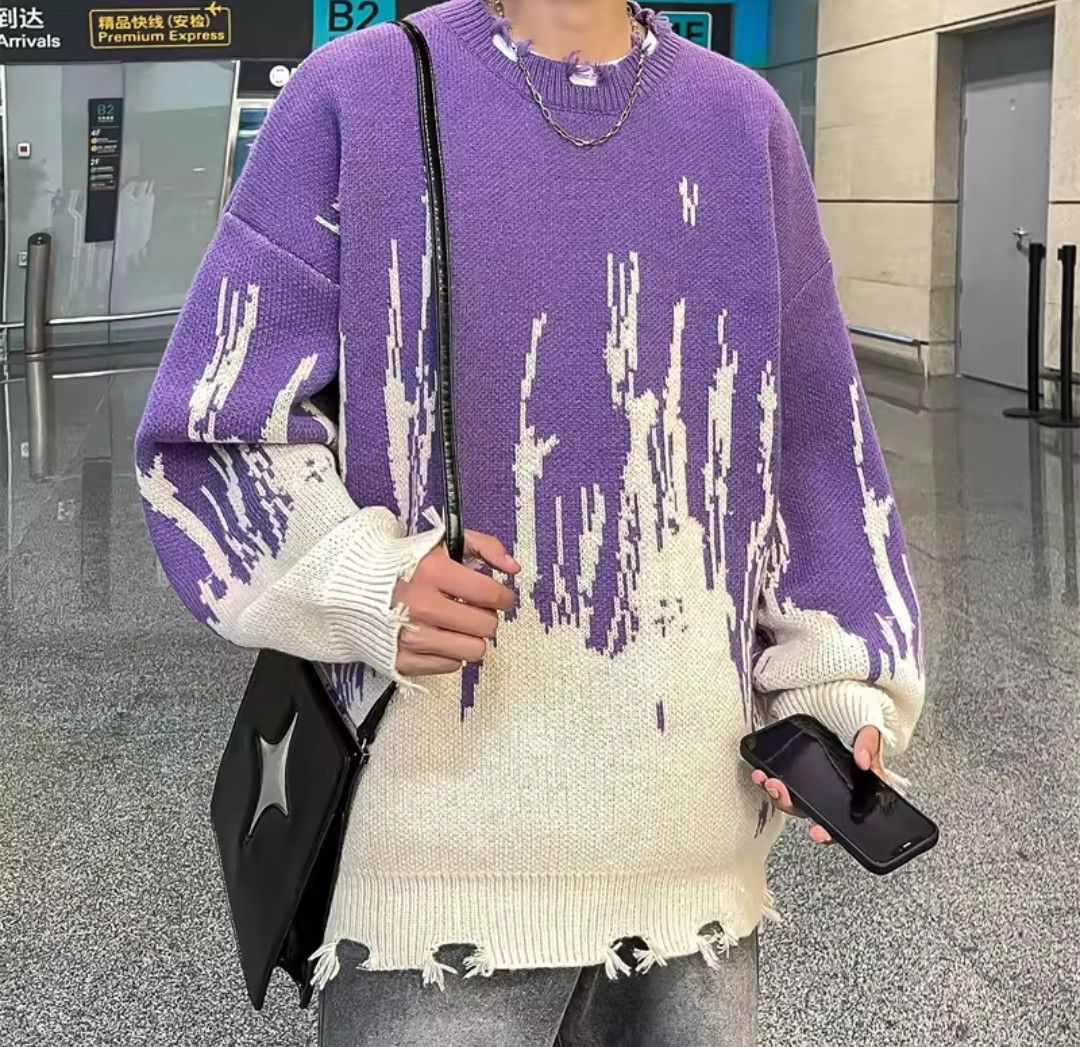 Japanese Brand × Vintage Winter Knitted Streetwear Pullover Design Sweater Size US XL / EU 56 / 4 - 1 Thumbnail