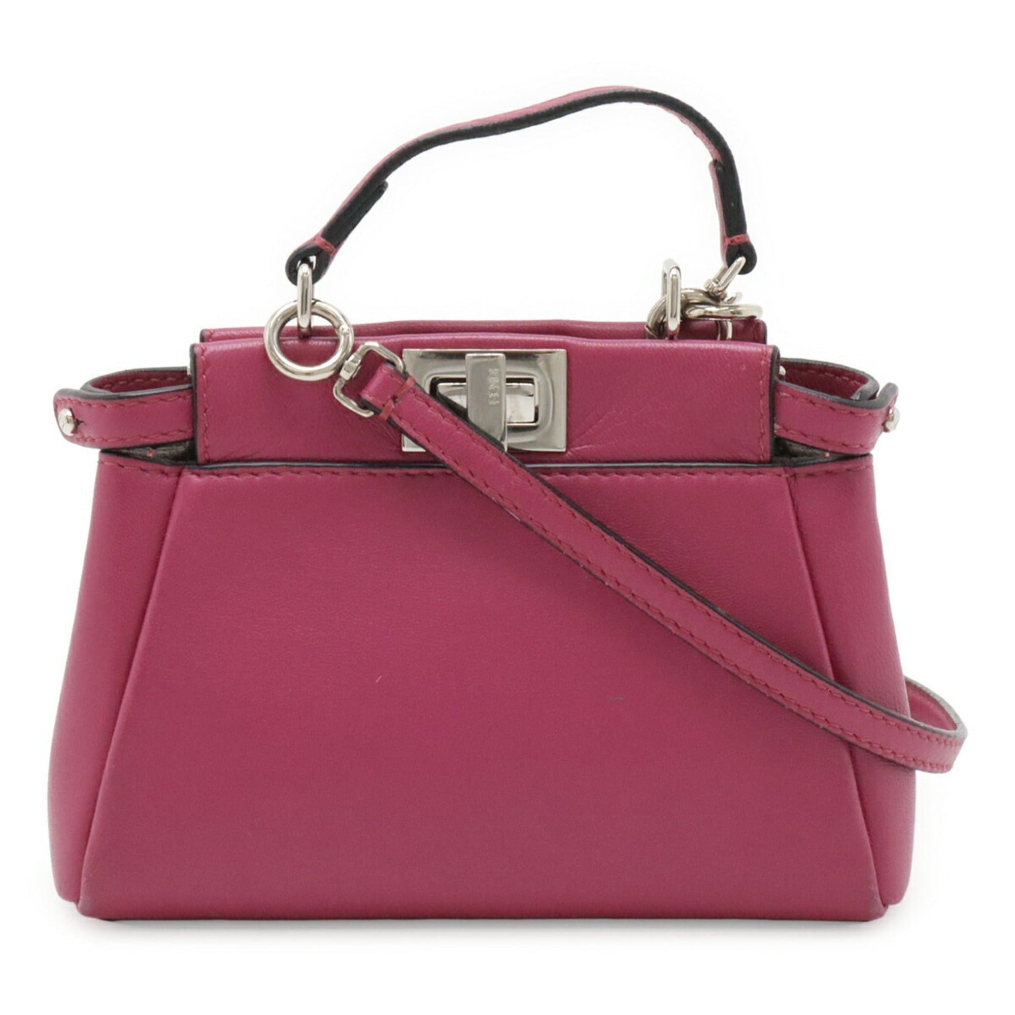 Fendi FENDI Micro Peekaboo Handbag Shoulder Bag Leather Rose Purple 8M0355 Size ONE SIZE - 1 Thumbnail