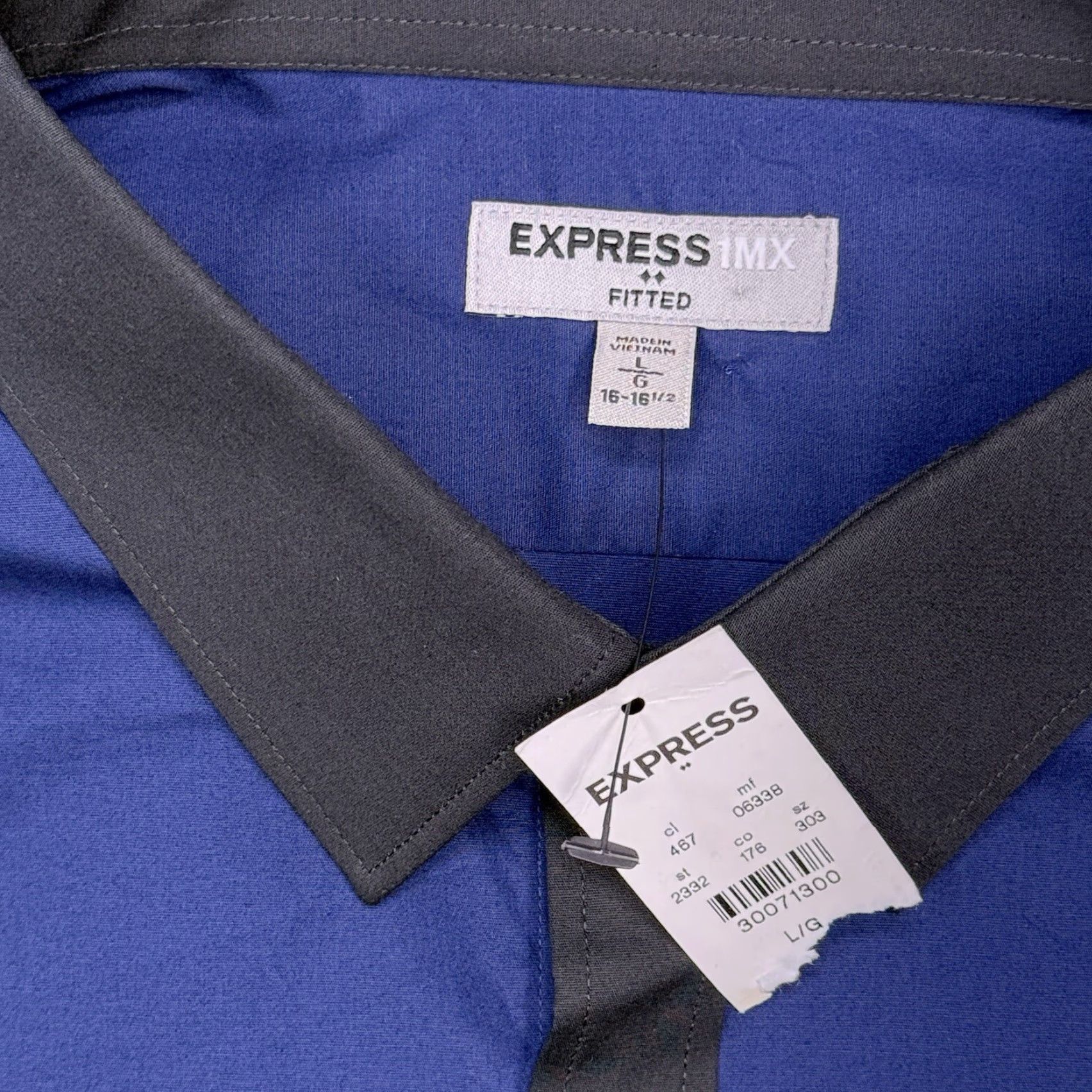 Express Express Shirt Mens Large L Blue Button-Up Slim Stretch Knit Button Up New Size US L / EU 52-54 / 3 - 6 Thumbnail