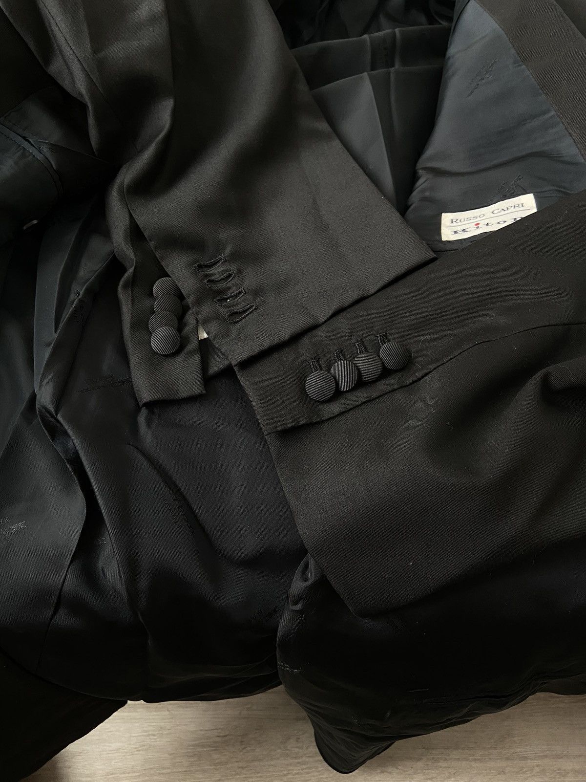 Kiton Kiton Double-Breasted Black Jacket Size 64 Size 54L - 6 Thumbnail