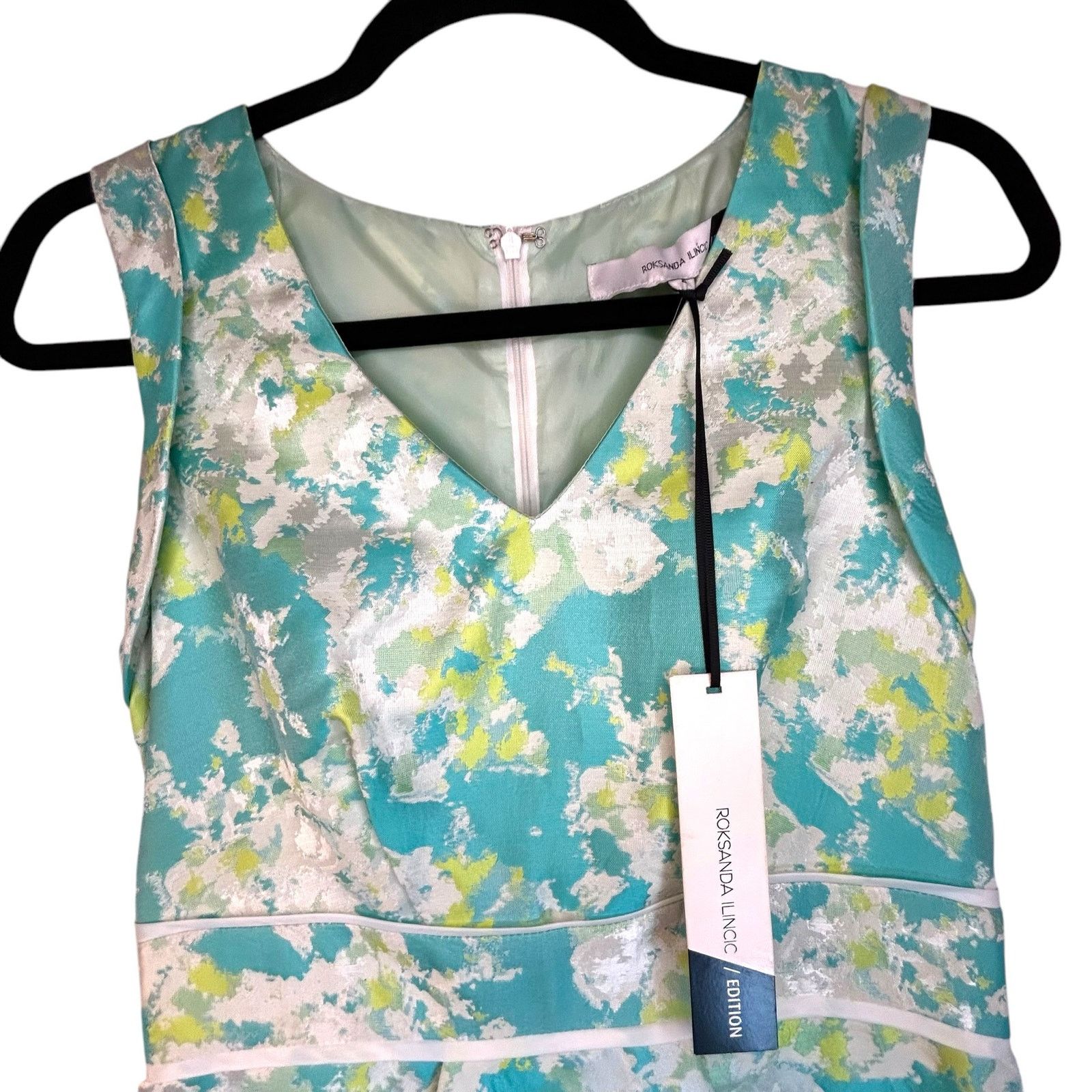 ROKSANDA NWT Roksanda Ilincic Aqua Floral Sheath Dress - Size 8 Size M / US 6-8 / IT 42-44 - 8 Thumbnail
