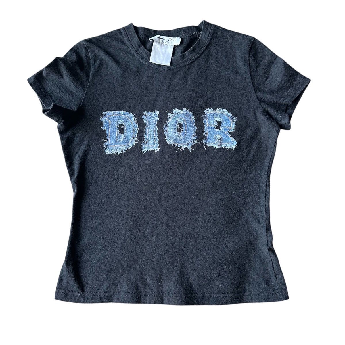 Dior Dior t-shirt with a blue denim-look logo | Grailed