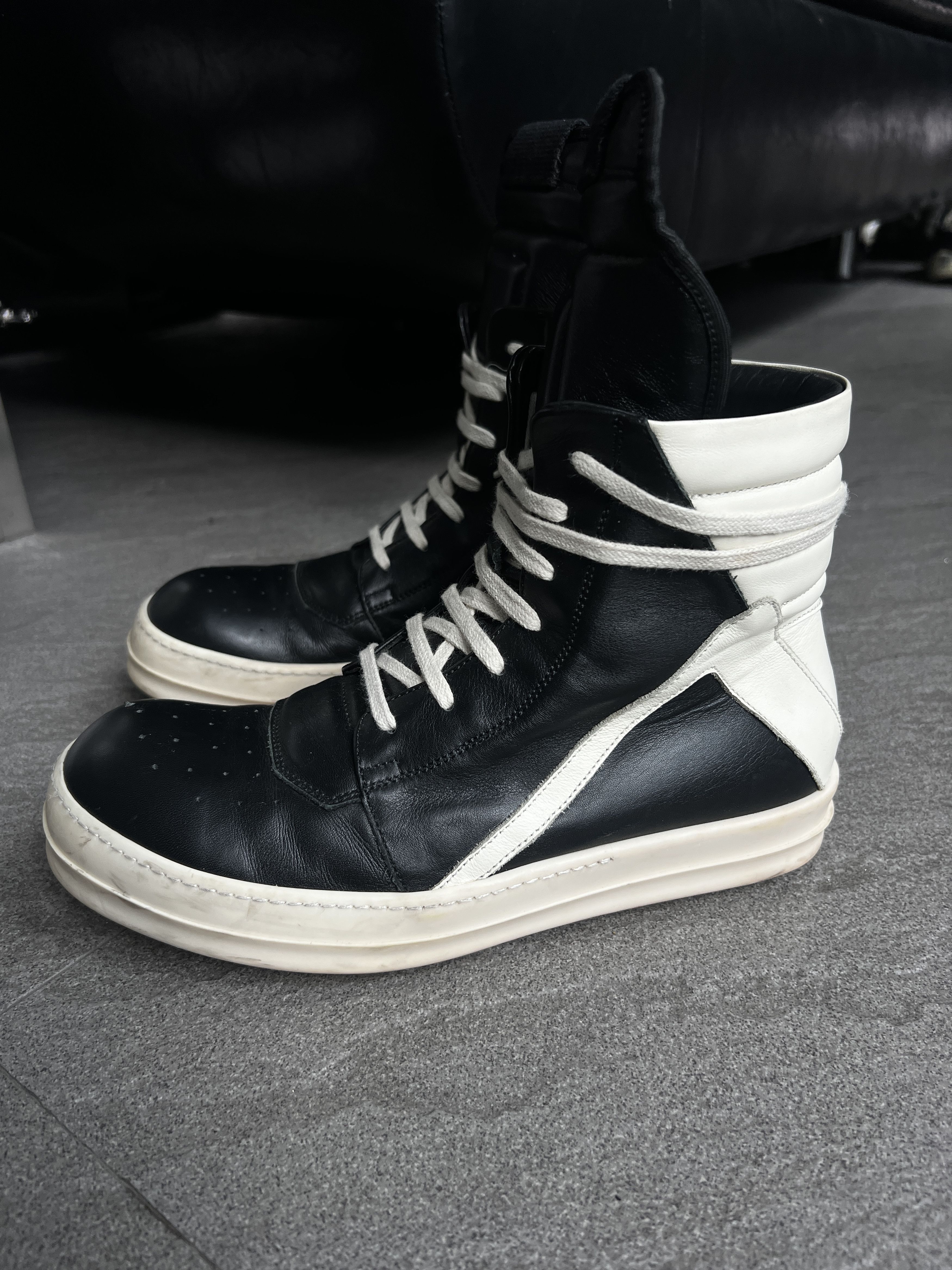 Rick Owens Rick Owens Geobasket Black Milk Leather EU40.5 Size US 7.5 / EU 40-41 - 3 Thumbnail