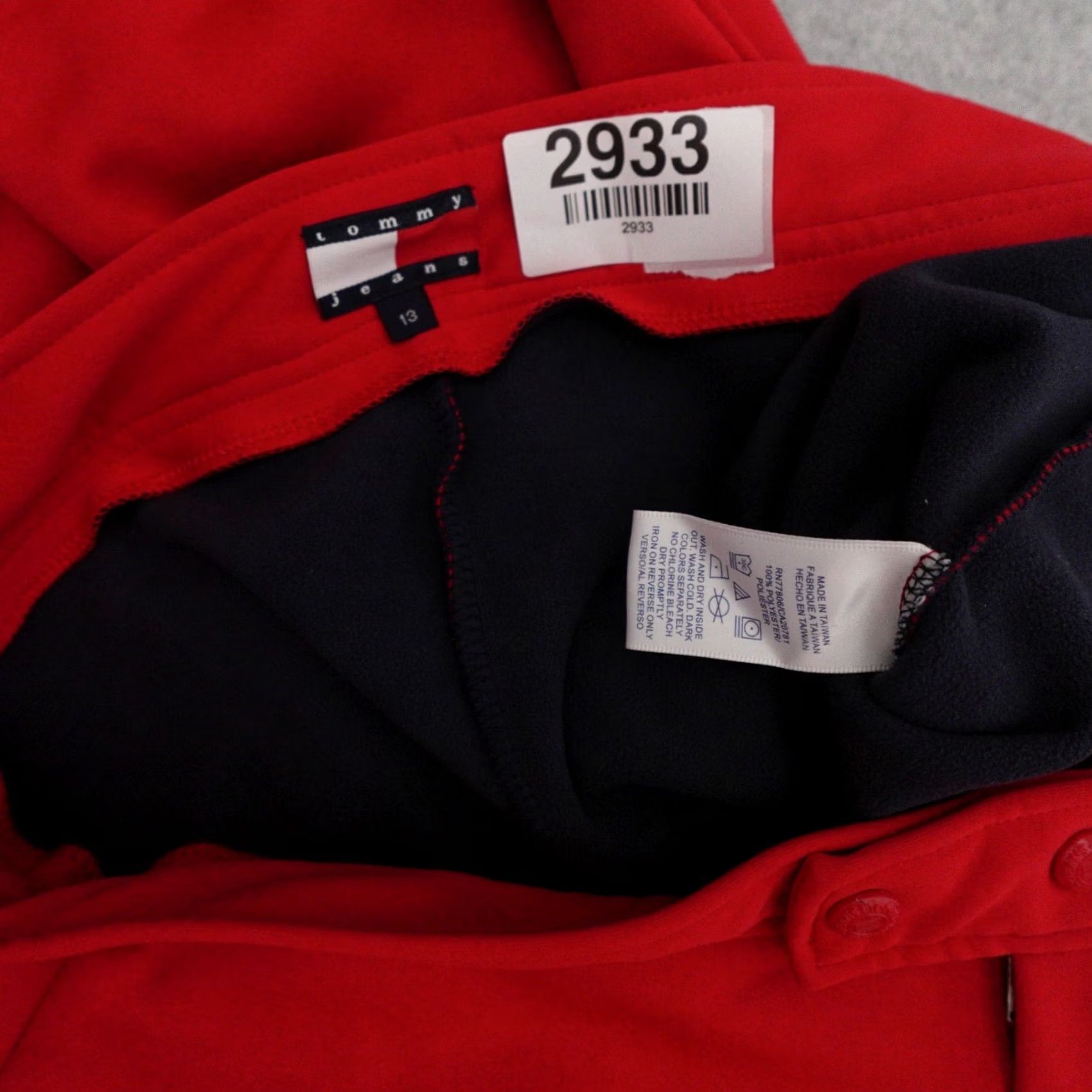 Tommy Hilfiger VTG Tommy Jeans Womens Pants Size 13 Red Polyester Sweatpants Snap Button Track Pants Mens? Womens? Size 34" / US 12 / IT 48 - 3 Thumbnail