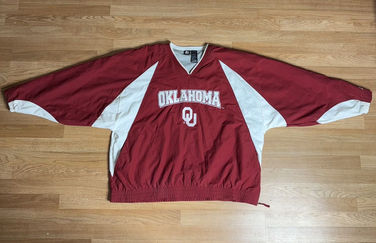 Starter Vintage Starter Oklahoma Sooners Pullover Warm Up 3XL Size US XXL / EU 58 / 5 - 2 Thumbnail