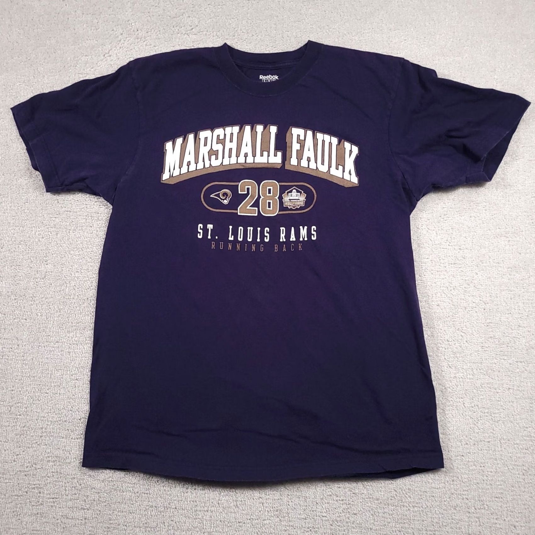 Reebok Reebok NFL Marshall Faulk Hall of Fame Tee Shirt Navy Mens XL #28 STL Rams Size US XL / EU 56 / 4 - 2 Thumbnail
