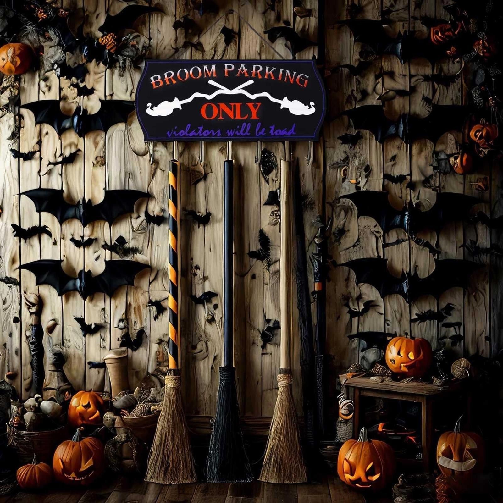 NASCAR LARGE Halloween Broom Parking Sign Witch Decor NEW Size ONE SIZE - 6 Thumbnail
