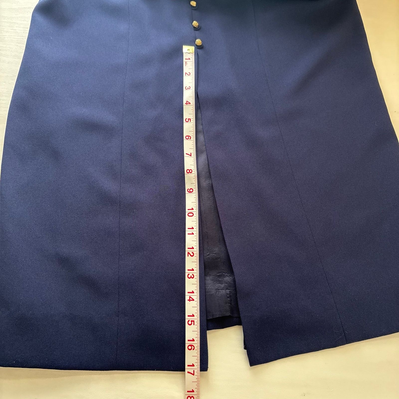 Liz Claiborne Liz Claiborne Blue Mandarin Collar Midi Dress Gold Buttons Size XL / US 12-14 / IT 48-50 - 11 Thumbnail