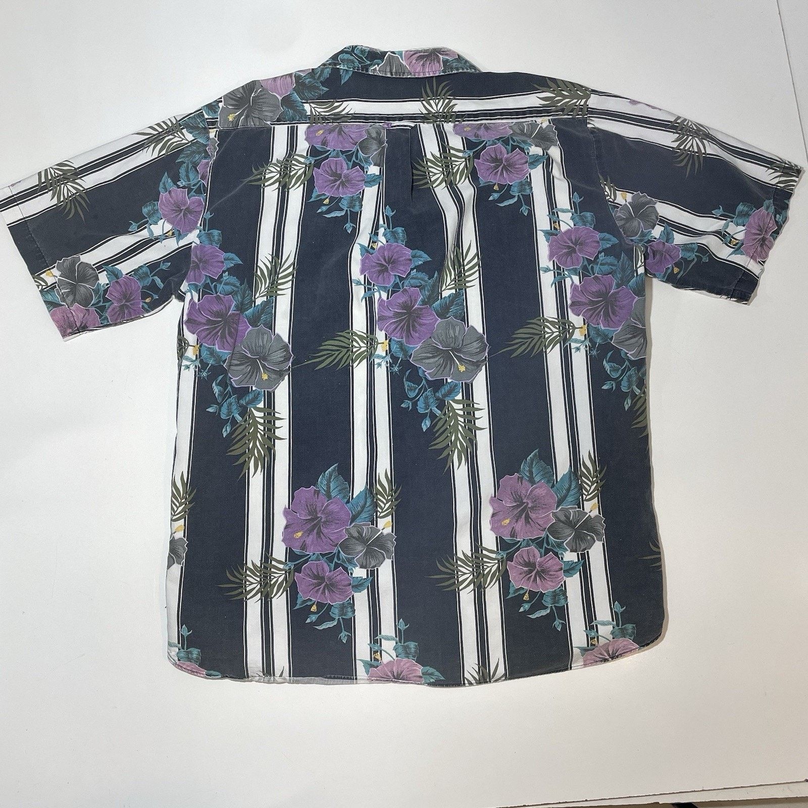 Maui and Sons VTG Maui Trading Co Hawaiian Men’s XL Shirt Hibiscus Stripe Size US XL / EU 56 / 4 - 6 Thumbnail