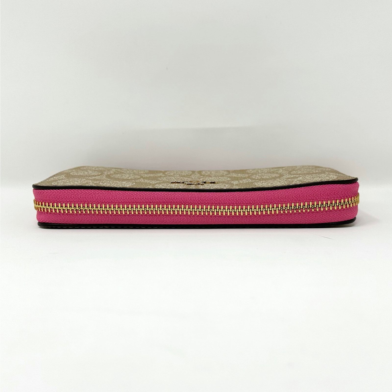 Coach Coach Long Zip Around Wallet in Signature Canvas Khaki C4452 Size ONE SIZE - 6 Thumbnail