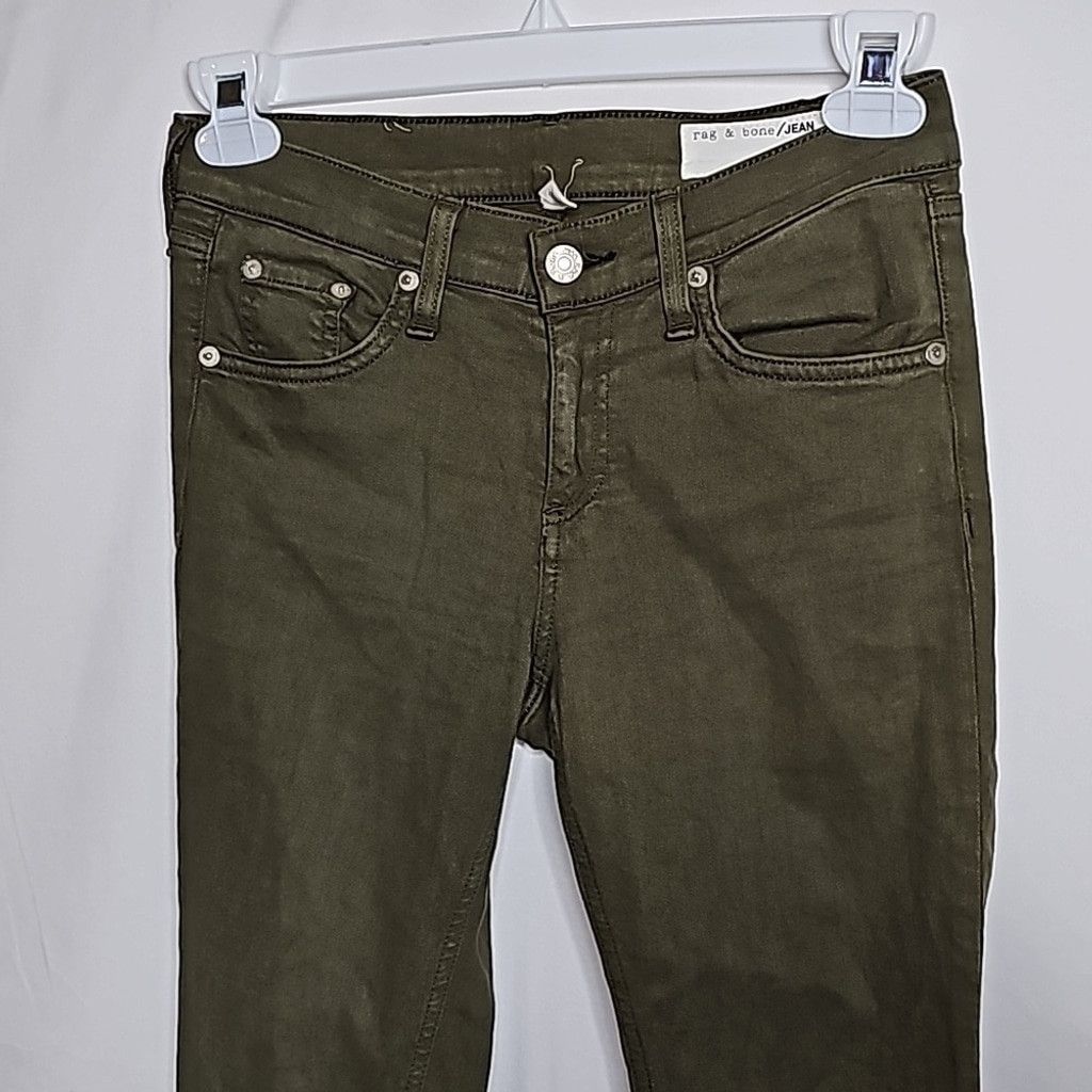 Rag & Bone Rag & Bone Dist army green skinny stretch denim jeans sz 26 Size 26" / US 2 / IT 38 - 2 Thumbnail