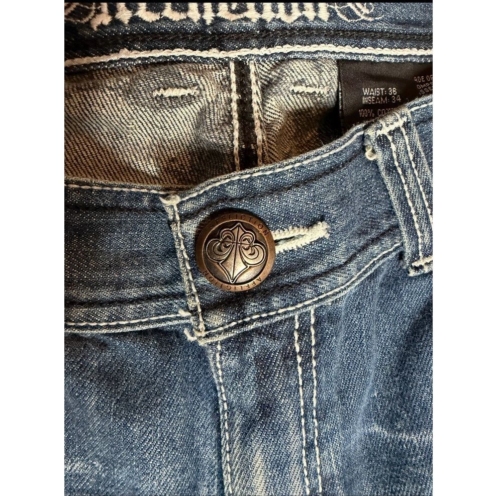 Affliction × Vintage Vintage Y2k Affliction Distressed Grunge Goth Jeans 36x34 Size US 36 / EU 52 - 7 Thumbnail