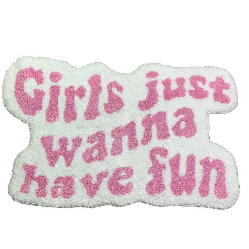 Designer Irregular Shaped Pink Letters Individual Aesthetic Carpet Size ONE SIZE - 4 Thumbnail