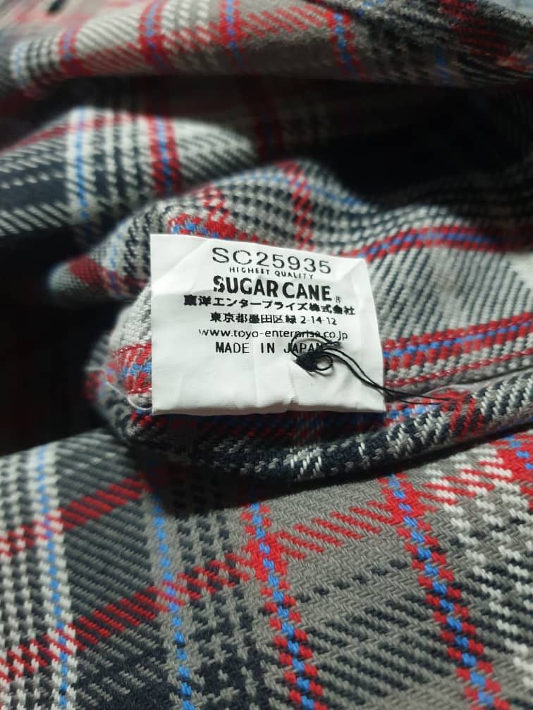 Sugar Cane 💥Sugarcane checkered Japanese brand chambray shirt Size US L / EU 52-54 / 3 - 5 Thumbnail
